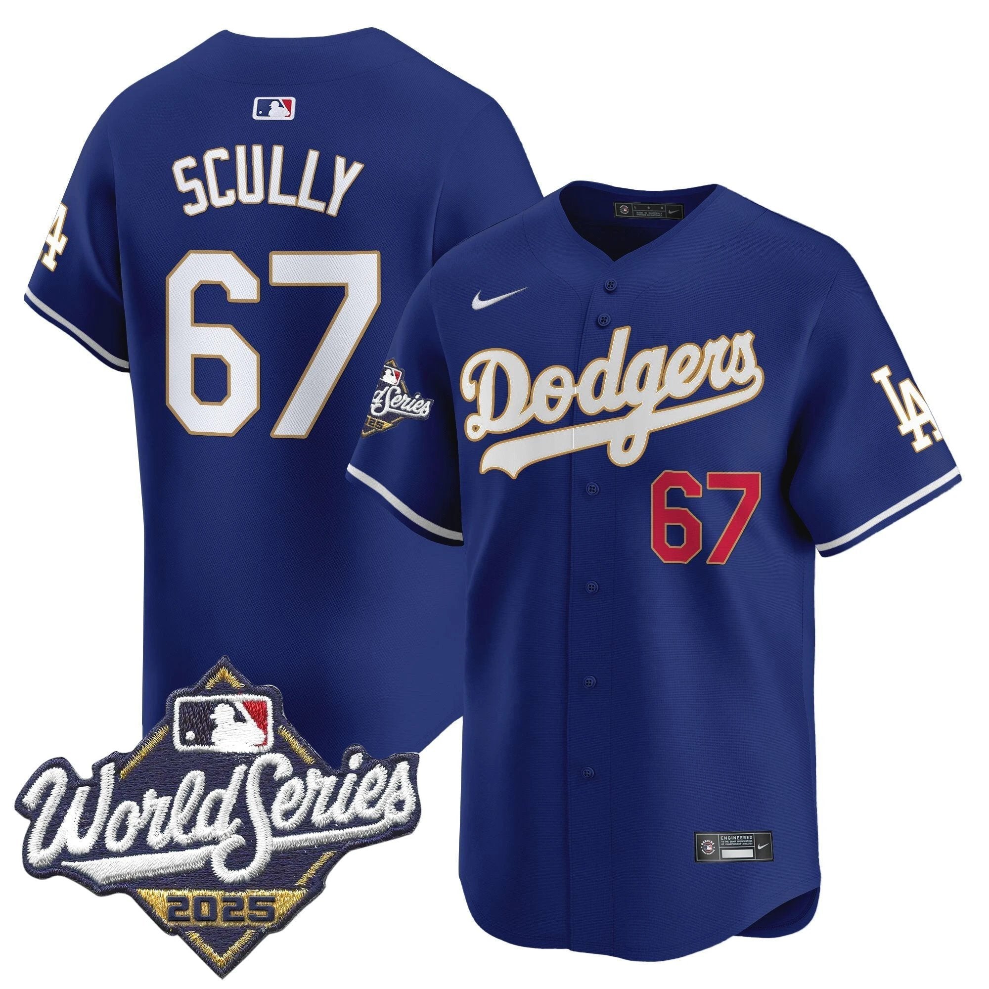Dodgers 2025 World Series Gold Trim Vapor Premier Limited Jersey - All Stitched by Los Angeles Dodgers