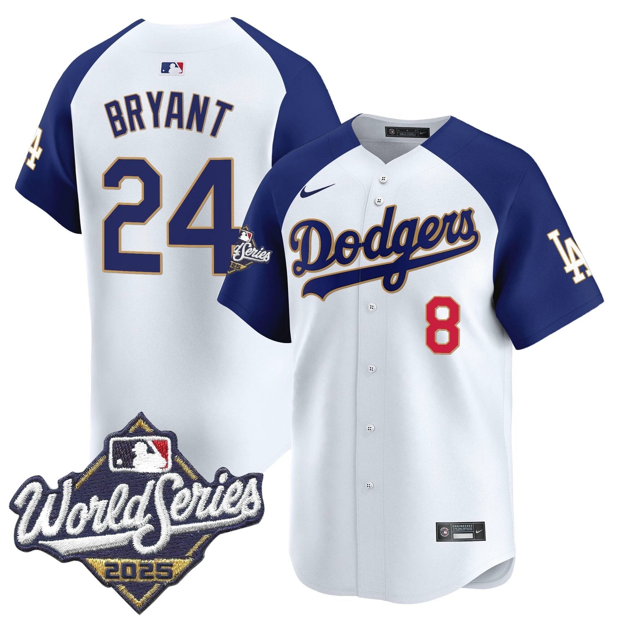 Dodgers 2025 World Series Gold Trim Vapor Premier Limited Jersey - All Stitched by Los Angeles Dodgers