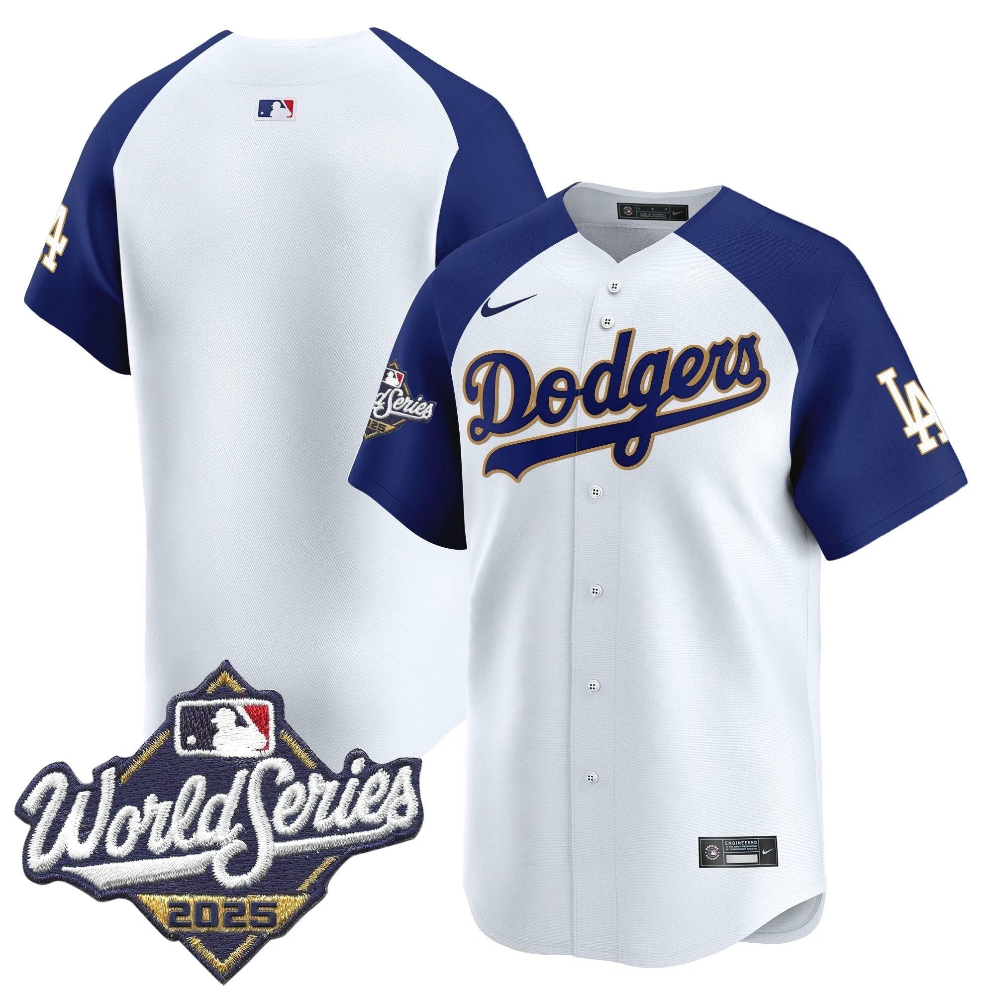 Dodgers 2025 World Series Gold Trim Vapor Premier Limited Jersey - All Stitched by Los Angeles Dodgers