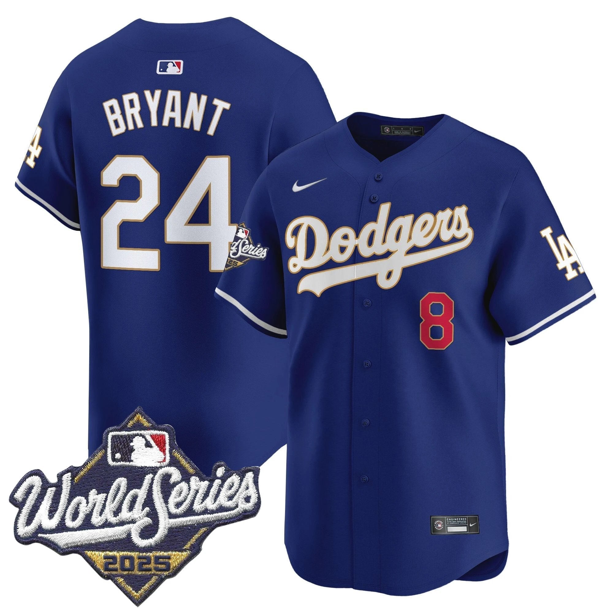 Dodgers 2025 World Series Gold Trim Vapor Premier Limited Jersey - All Stitched by Los Angeles Dodgers