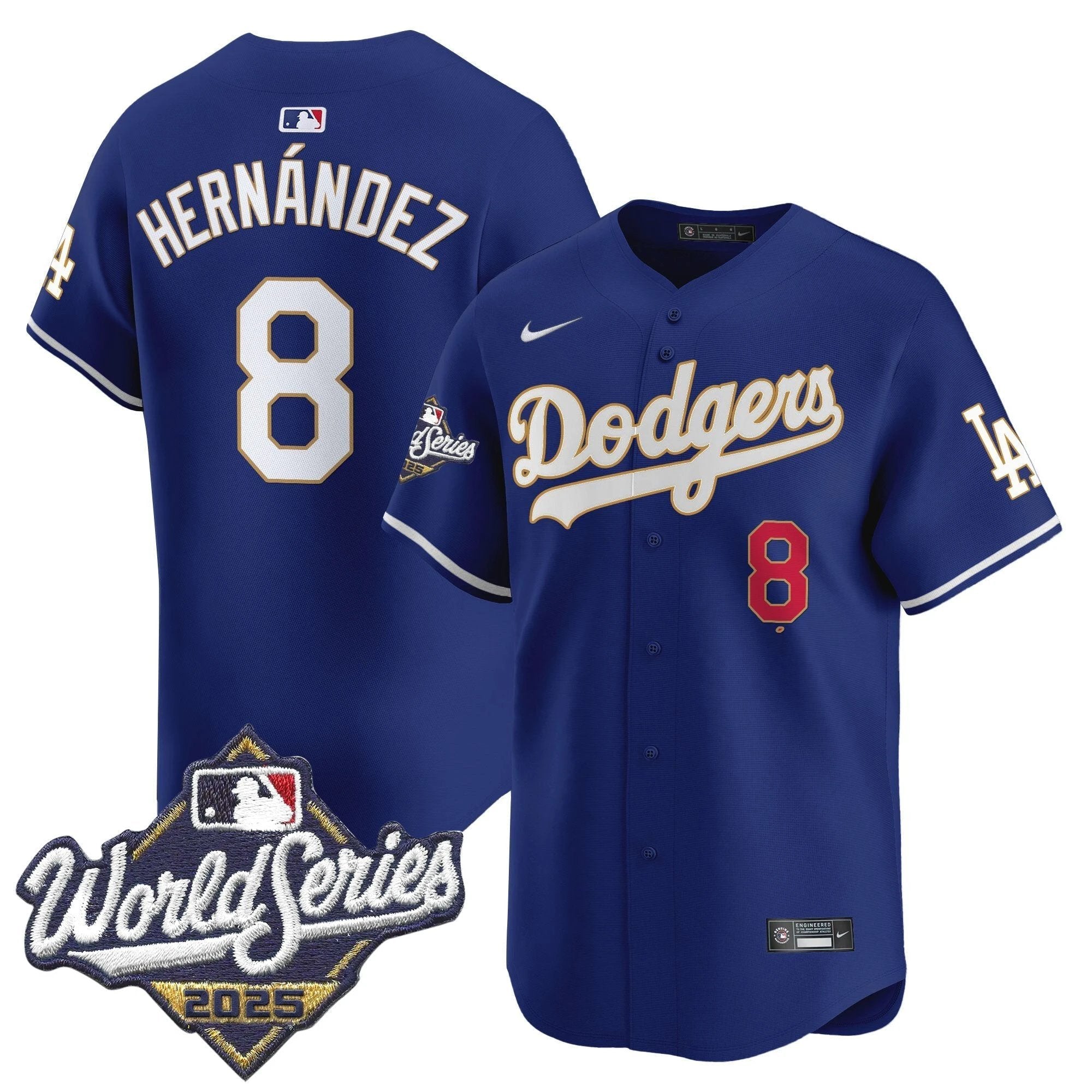 Dodgers 2025 World Series Gold Trim Vapor Premier Limited Jersey - All Stitched by Los Angeles Dodgers