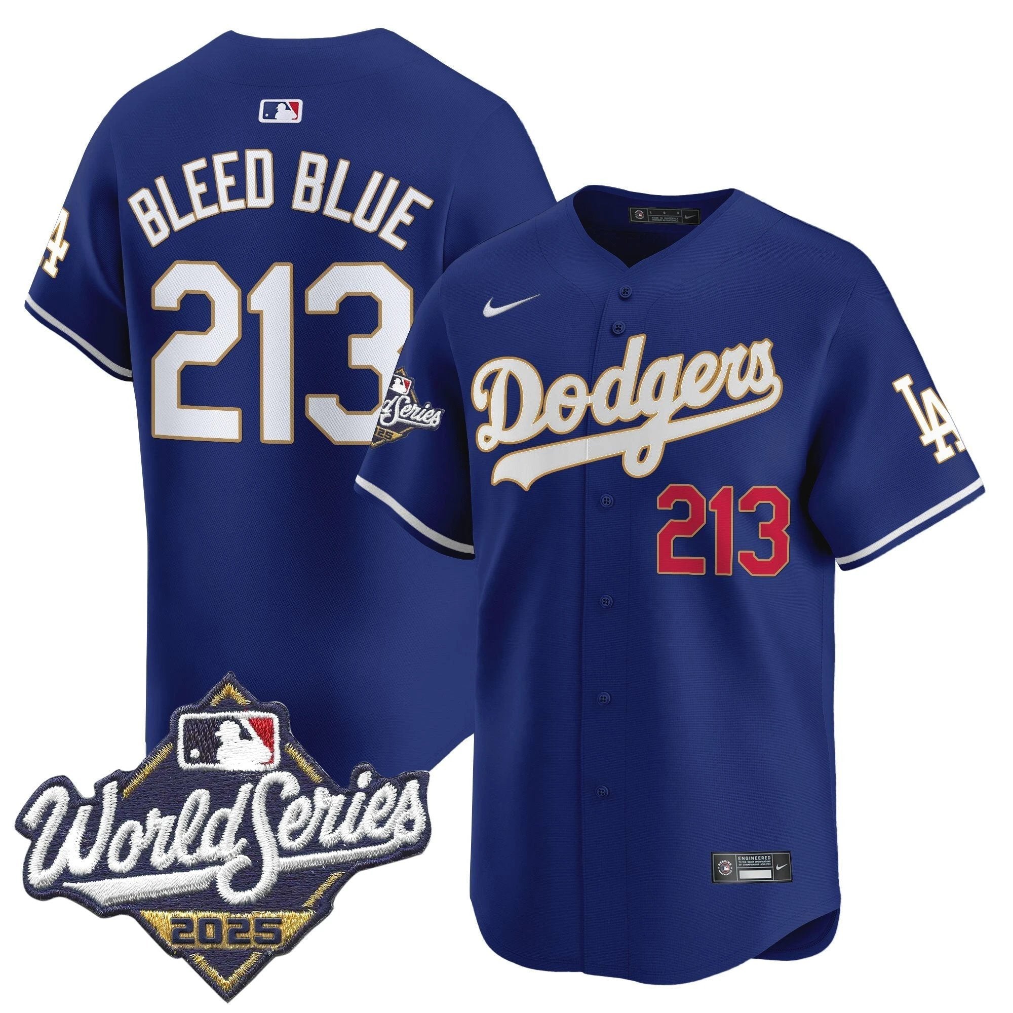 Dodgers 2025 World Series Gold Trim Vapor Premier Limited Jersey - All Stitched by Los Angeles Dodgers
