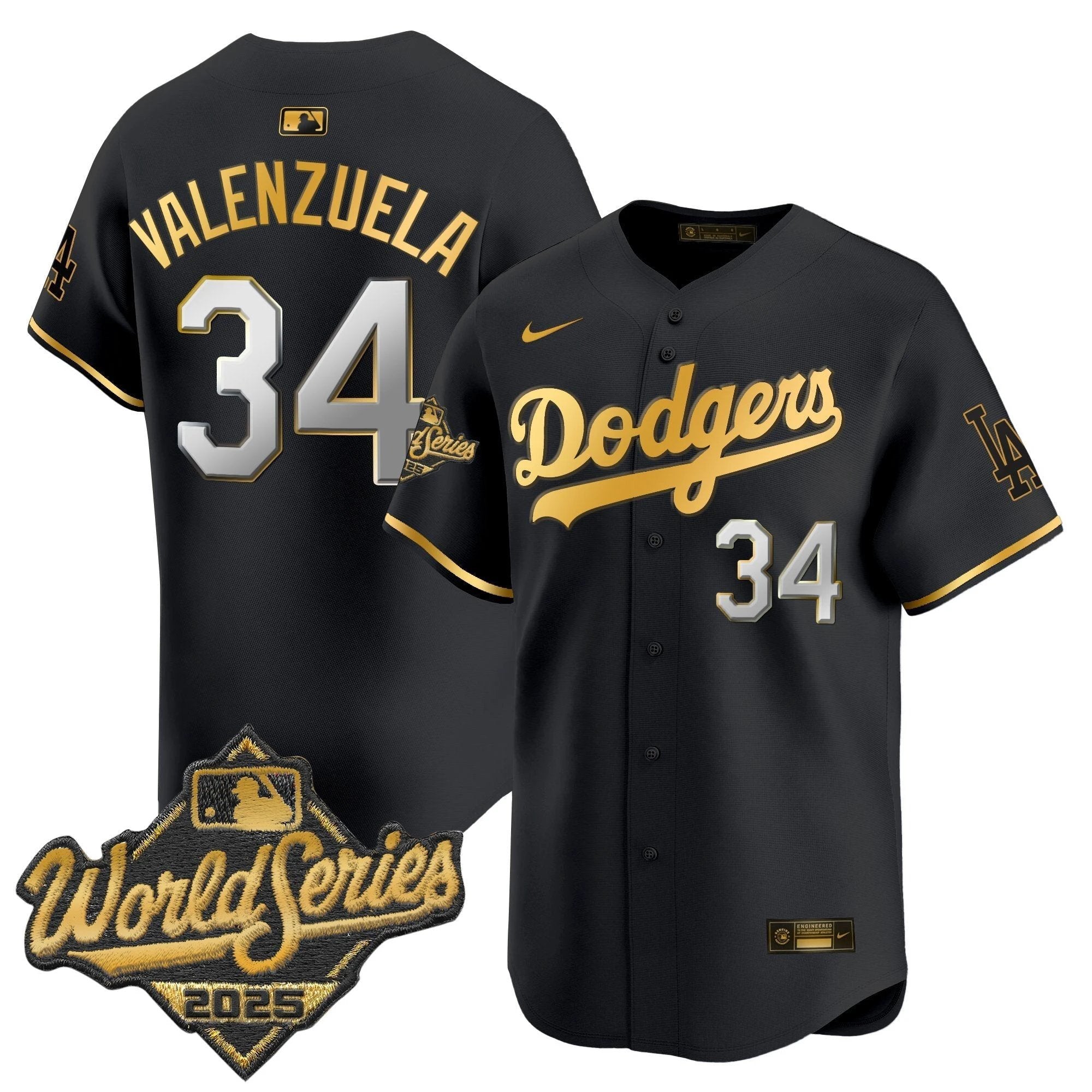 Dodgers 2025 World Series Gold Trim Vapor Premier Limited Jersey - All Stitched by Los Angeles Dodgers