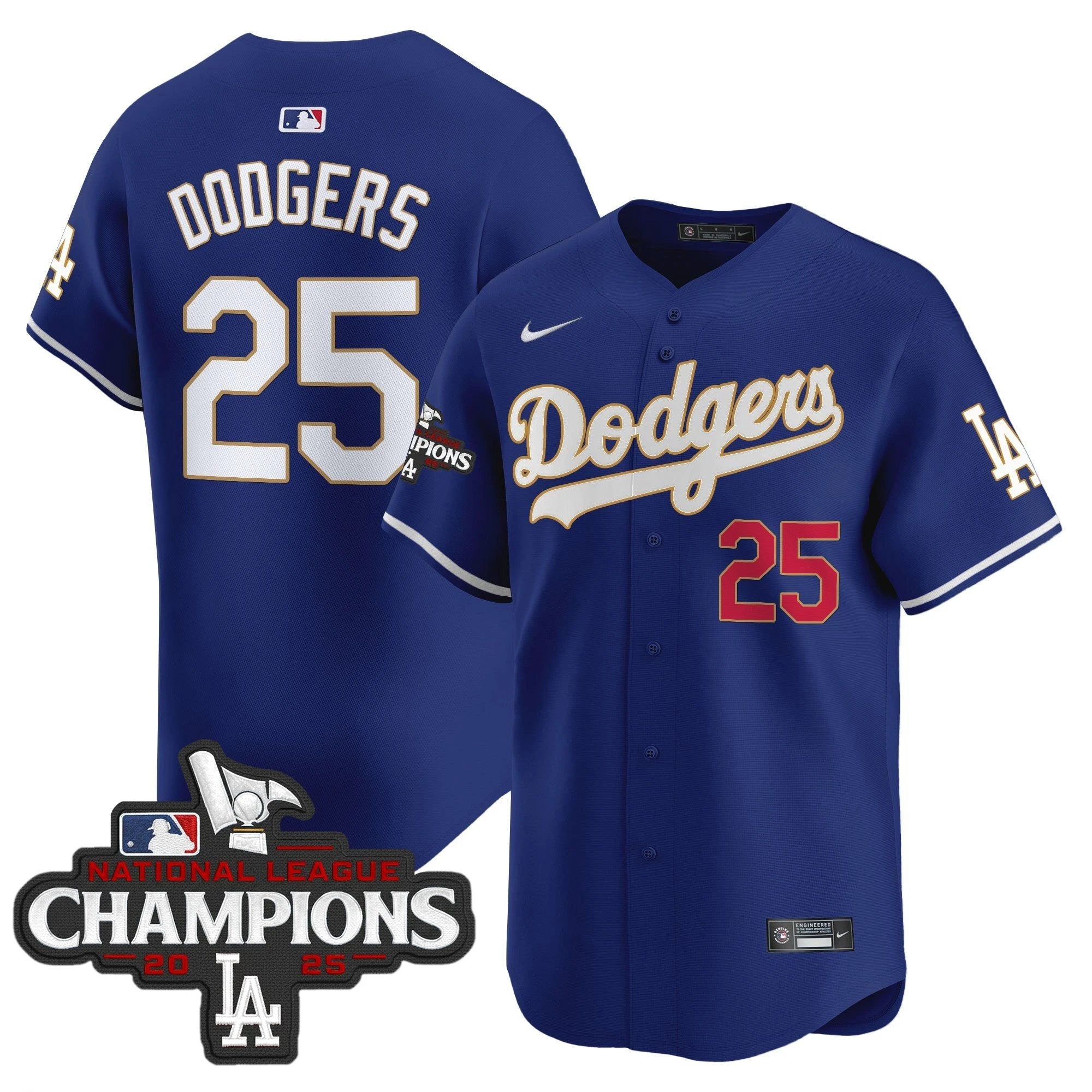 Dodgers 2025 National League Champions Vapor Premier Limited Jersey - All Stitched by Los Angeles Dodgers