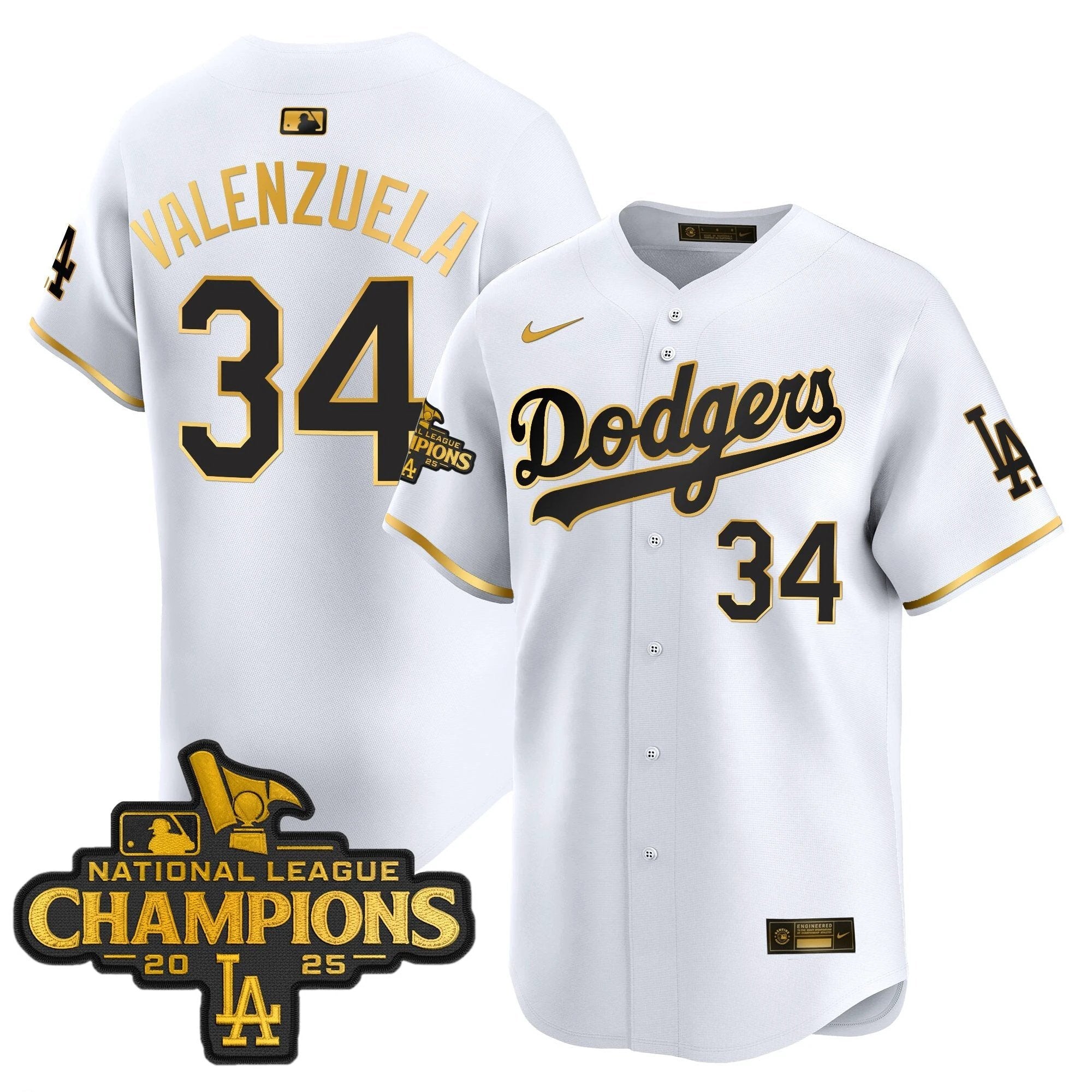 Dodgers 2025 National League Champions Vapor Premier Limited Jersey - All Stitched by Los Angeles Dodgers