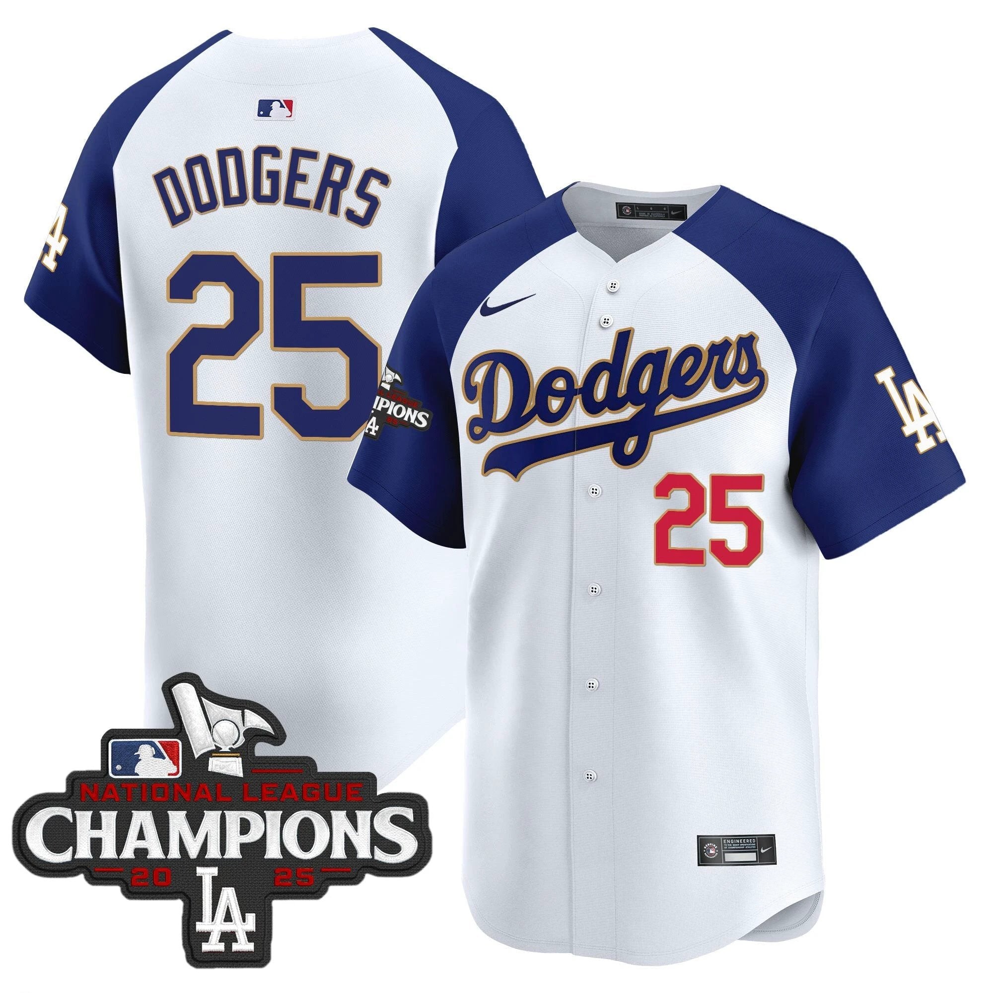 Dodgers 2025 National League Champions Vapor Premier Limited Jersey - All Stitched by Los Angeles Dodgers