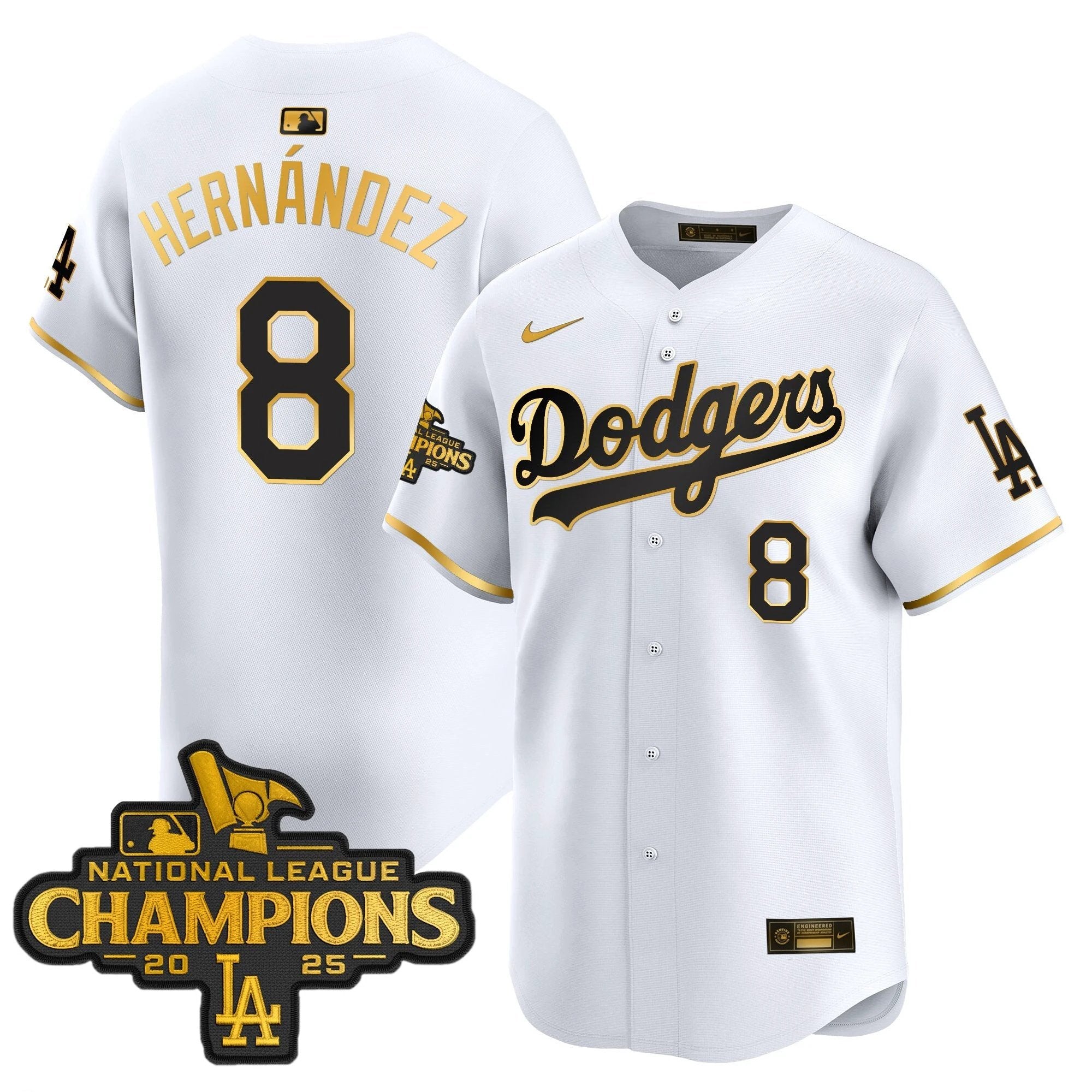 Dodgers 2025 National League Champions Vapor Premier Limited Jersey - All Stitched by Los Angeles Dodgers