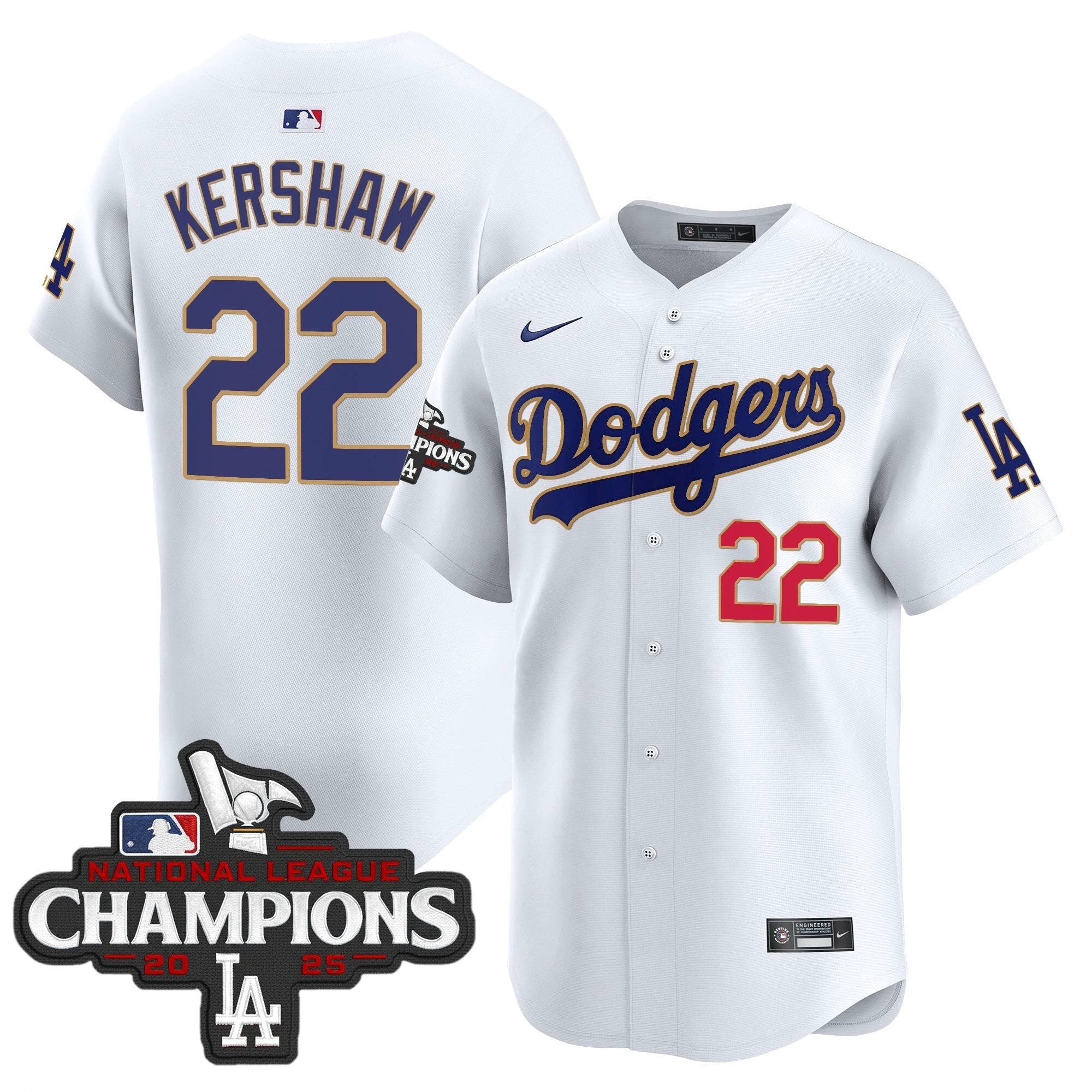 Dodgers 2025 National League Champions Vapor Premier Limited Jersey - All Stitched by Los Angeles Dodgers