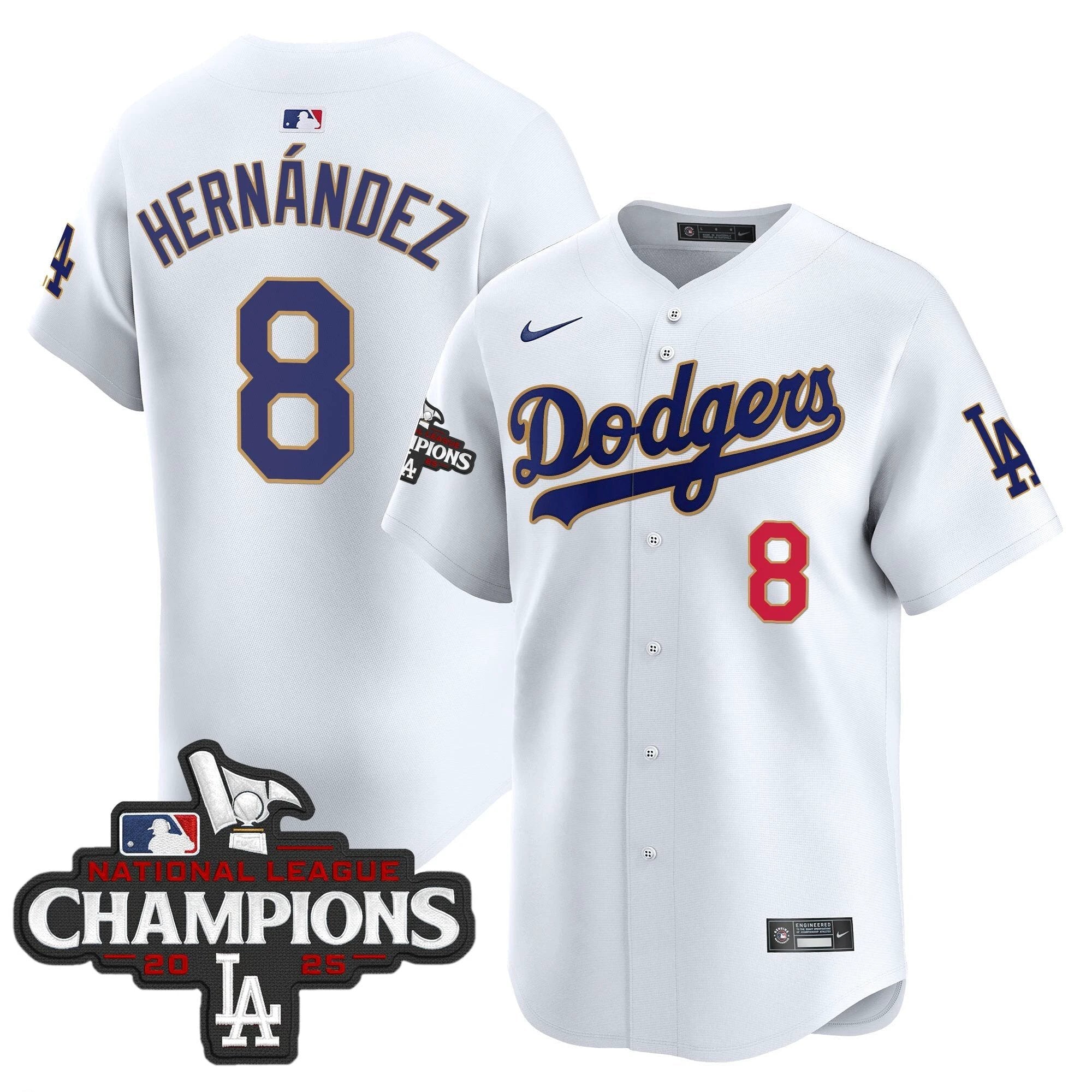 Dodgers 2025 National League Champions Vapor Premier Limited Jersey - All Stitched by Los Angeles Dodgers