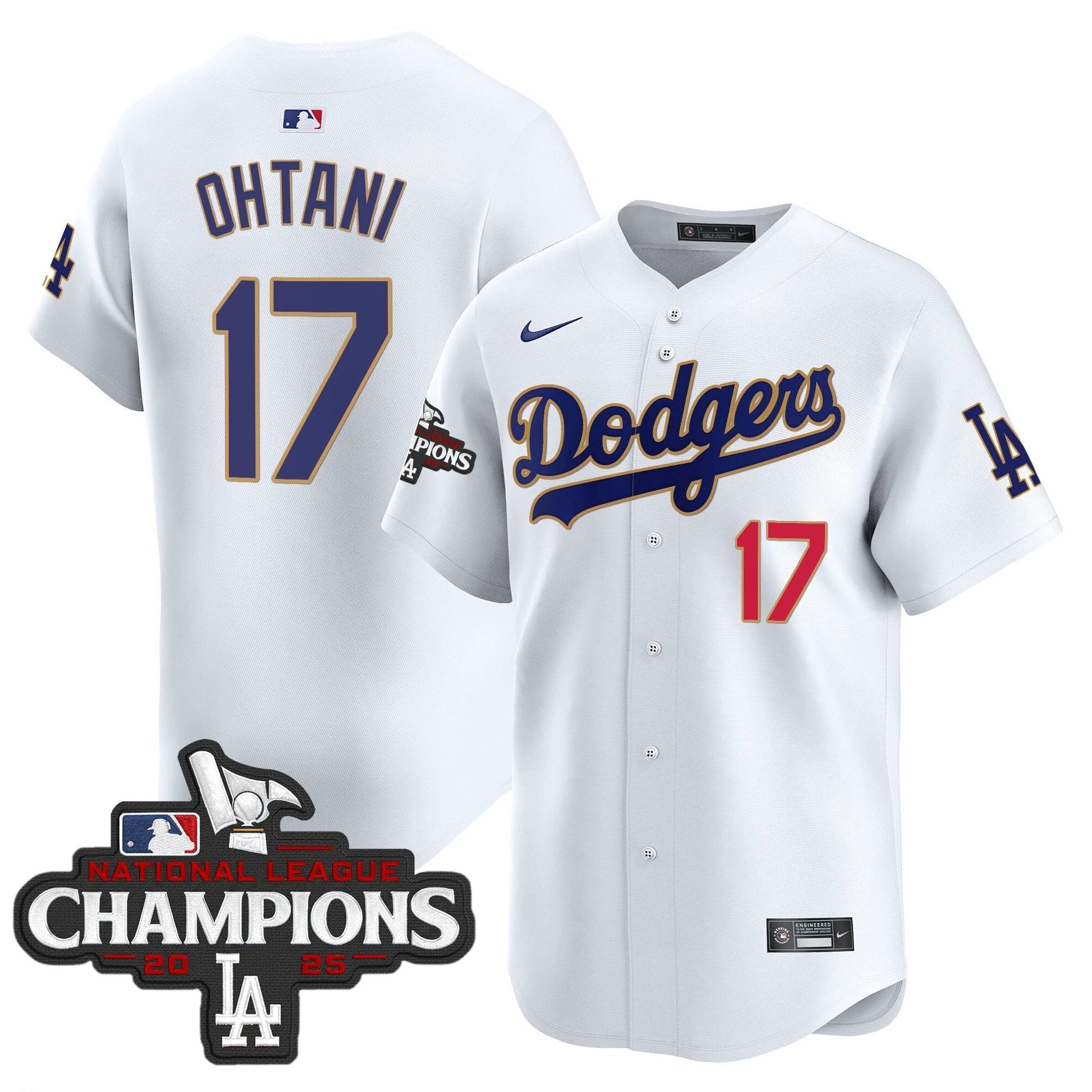 Dodgers 2025 National League Champions Vapor Premier Limited Jersey - All Stitched by Los Angeles Dodgers