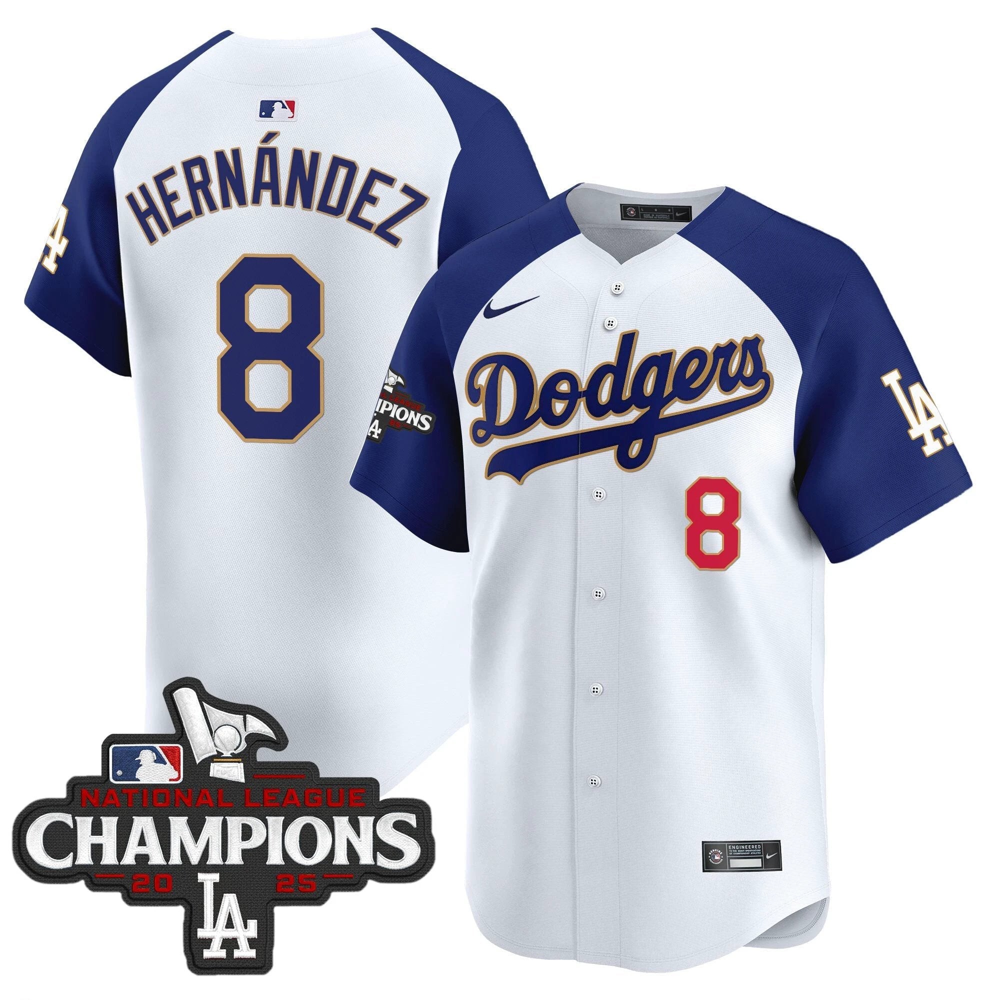 Dodgers 2025 National League Champions Vapor Premier Limited Jersey - All Stitched by Los Angeles Dodgers