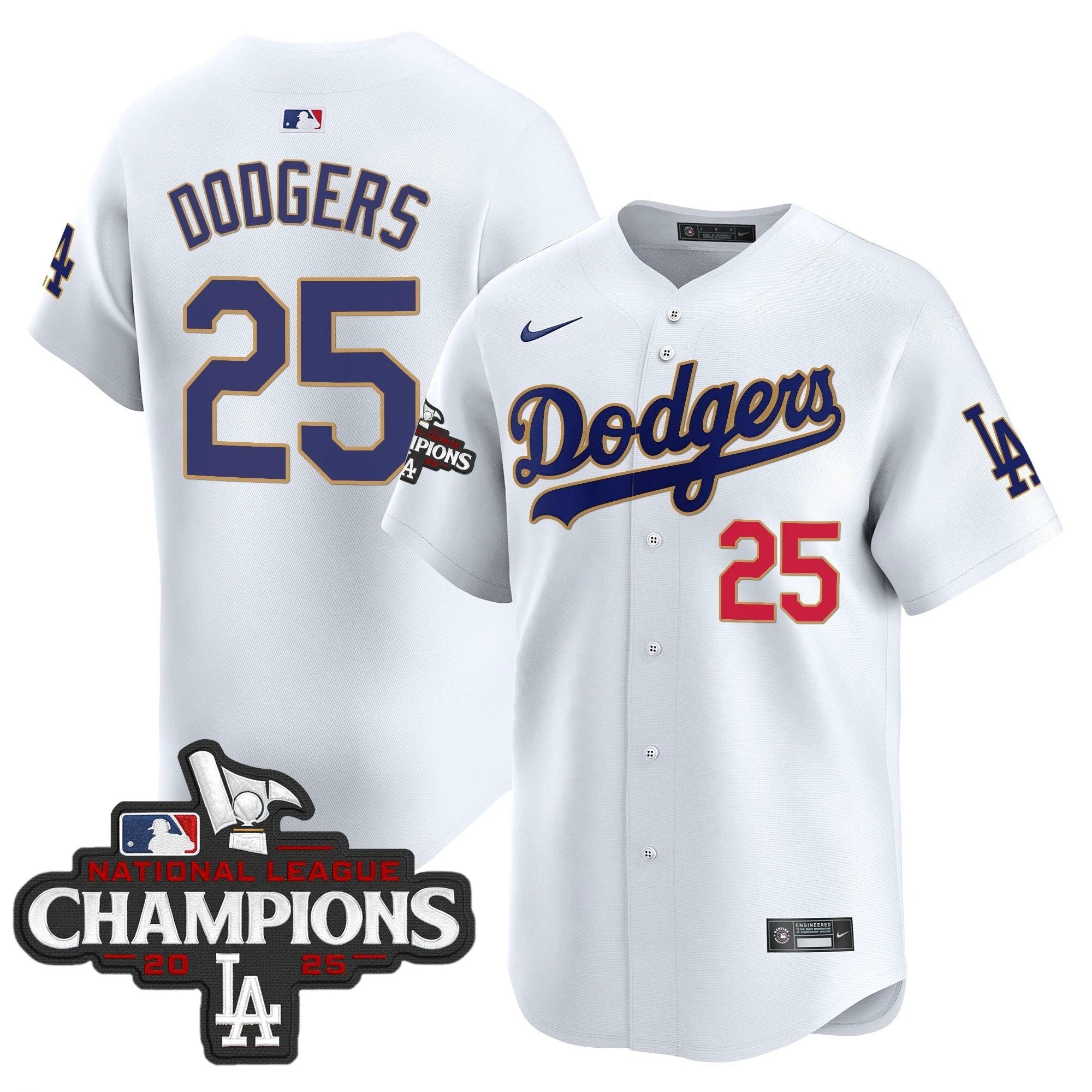 Dodgers 2025 National League Champions Vapor Premier Limited Jersey - All Stitched by Los Angeles Dodgers