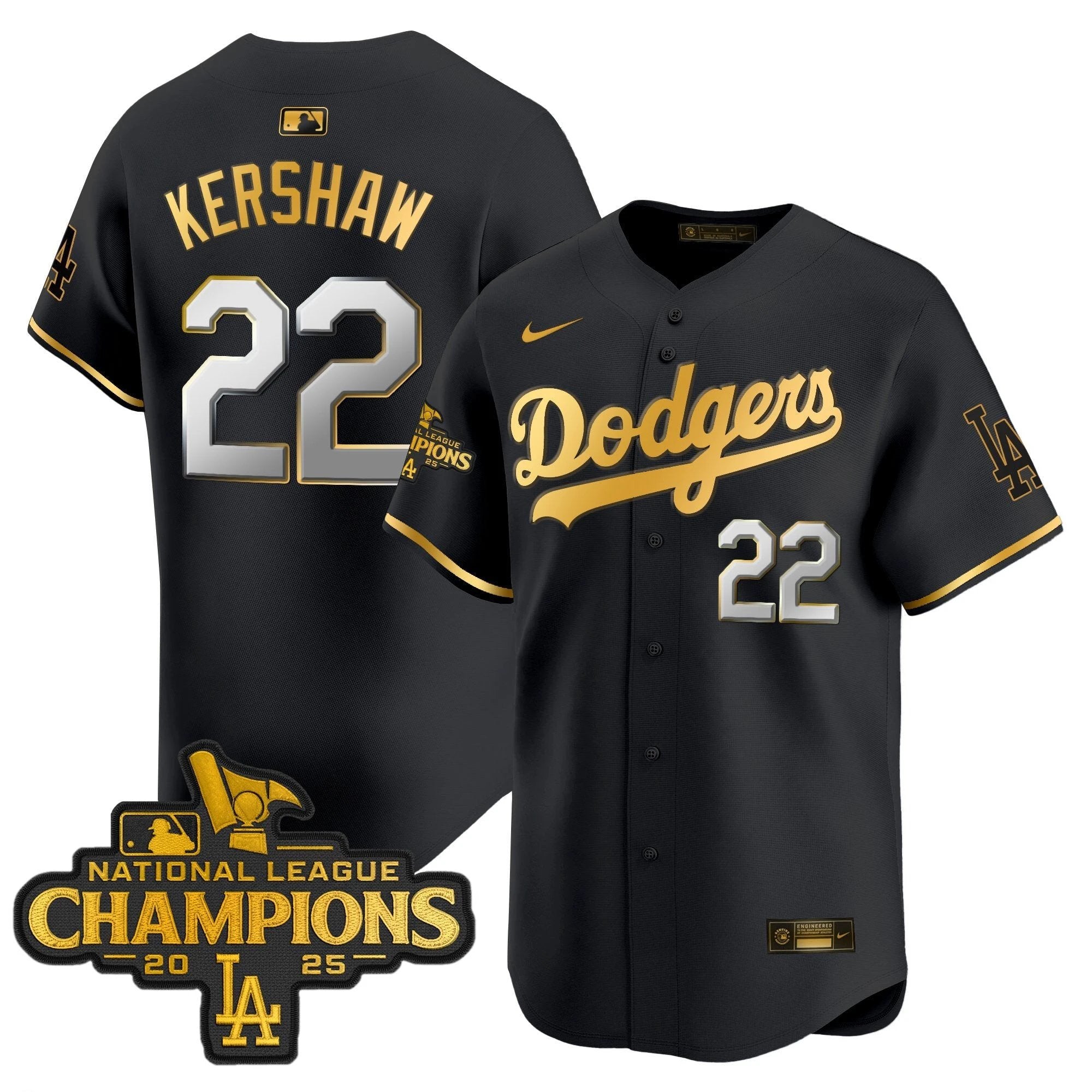 Dodgers 2025 National League Champions Vapor Premier Limited Jersey - All Stitched by Los Angeles Dodgers