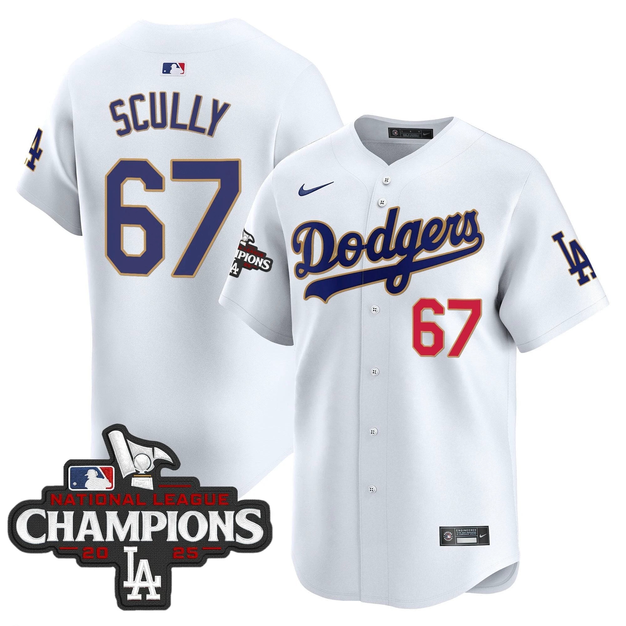 Dodgers 2025 National League Champions Vapor Premier Limited Jersey - All Stitched by Los Angeles Dodgers