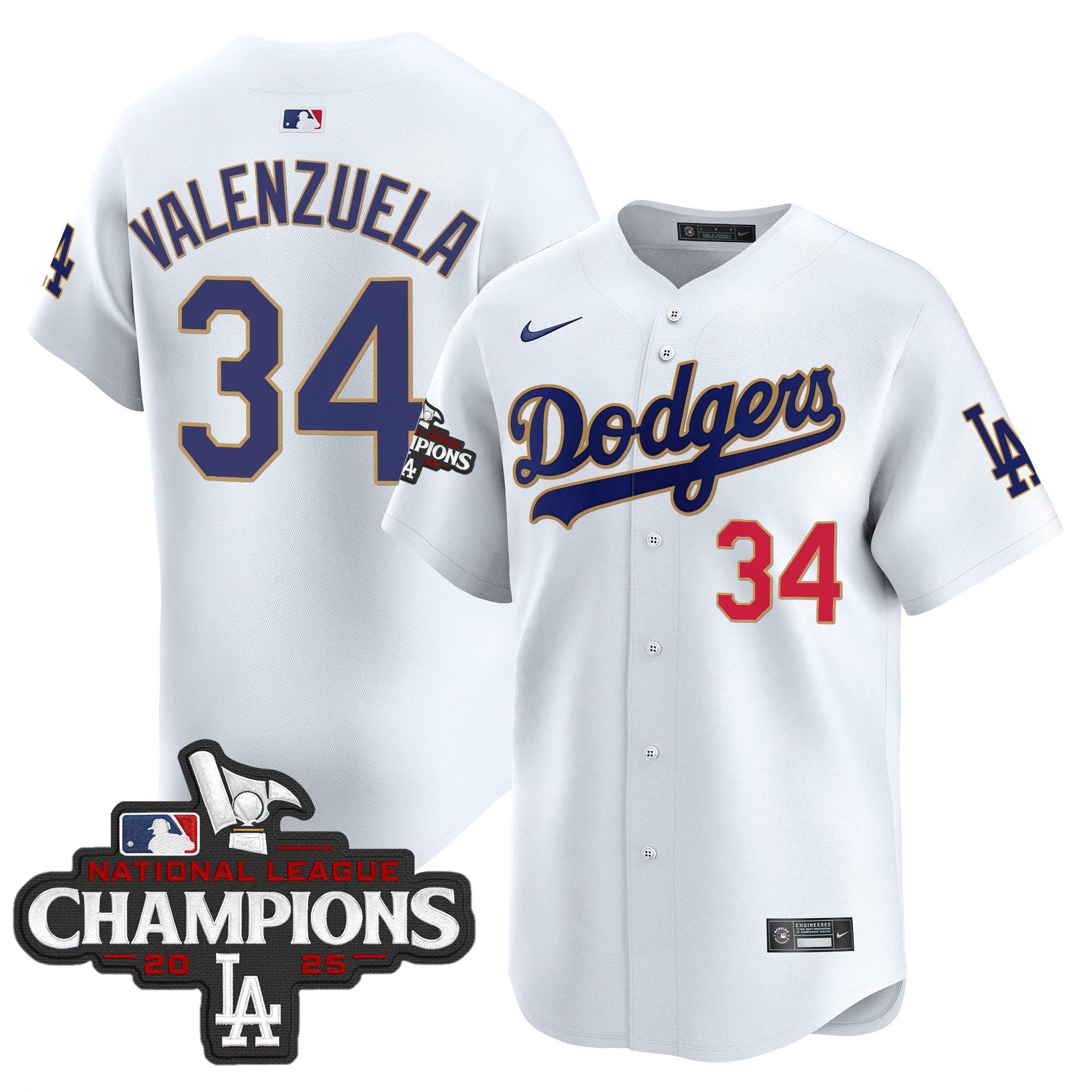 Dodgers 2025 National League Champions Vapor Premier Limited Jersey - All Stitched by Los Angeles Dodgers