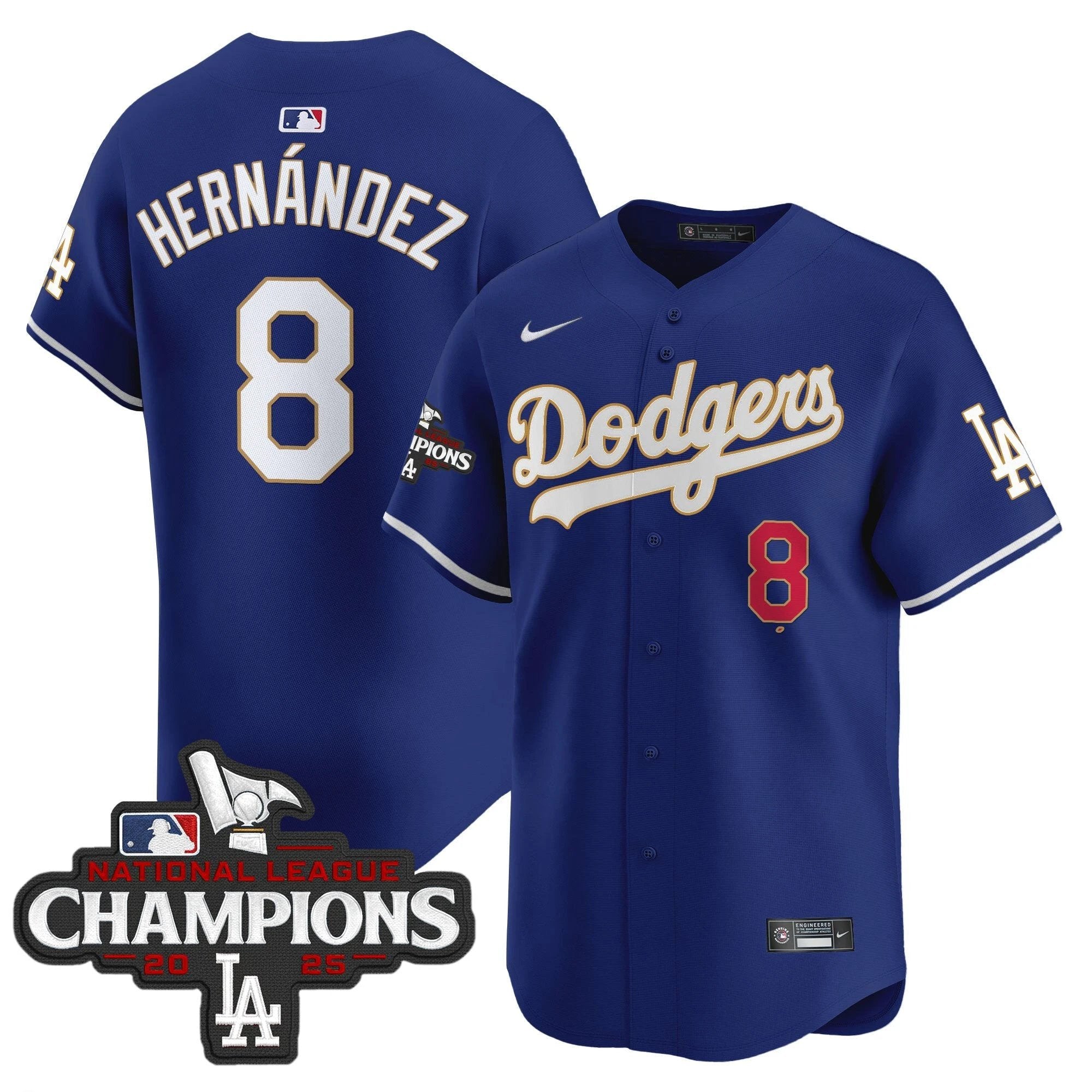 Dodgers 2025 National League Champions Vapor Premier Limited Jersey - All Stitched by Los Angeles Dodgers
