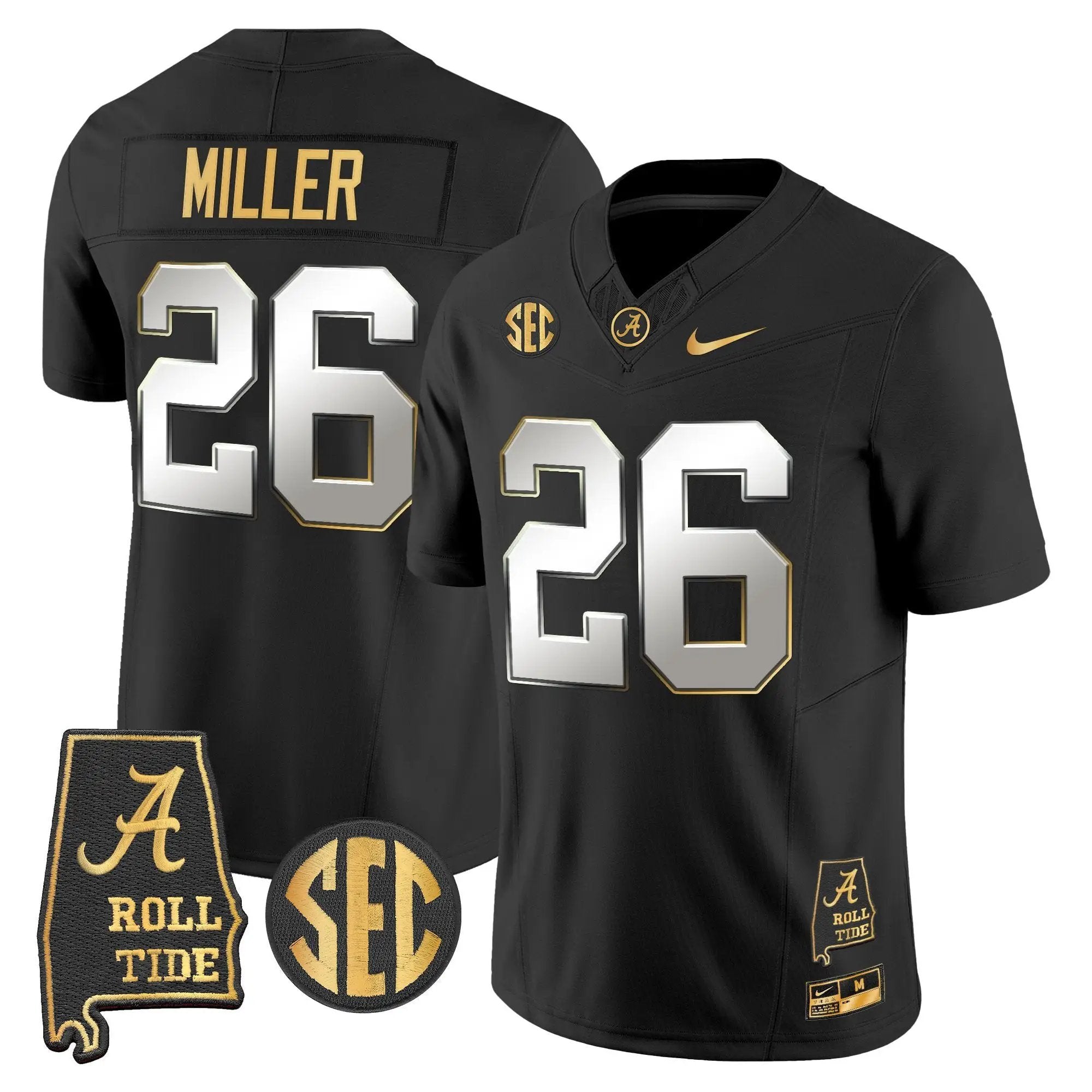 BAMA 2025 Gold Vapor Limited Jersey - Alabama Map by Alabama Crimson Tide