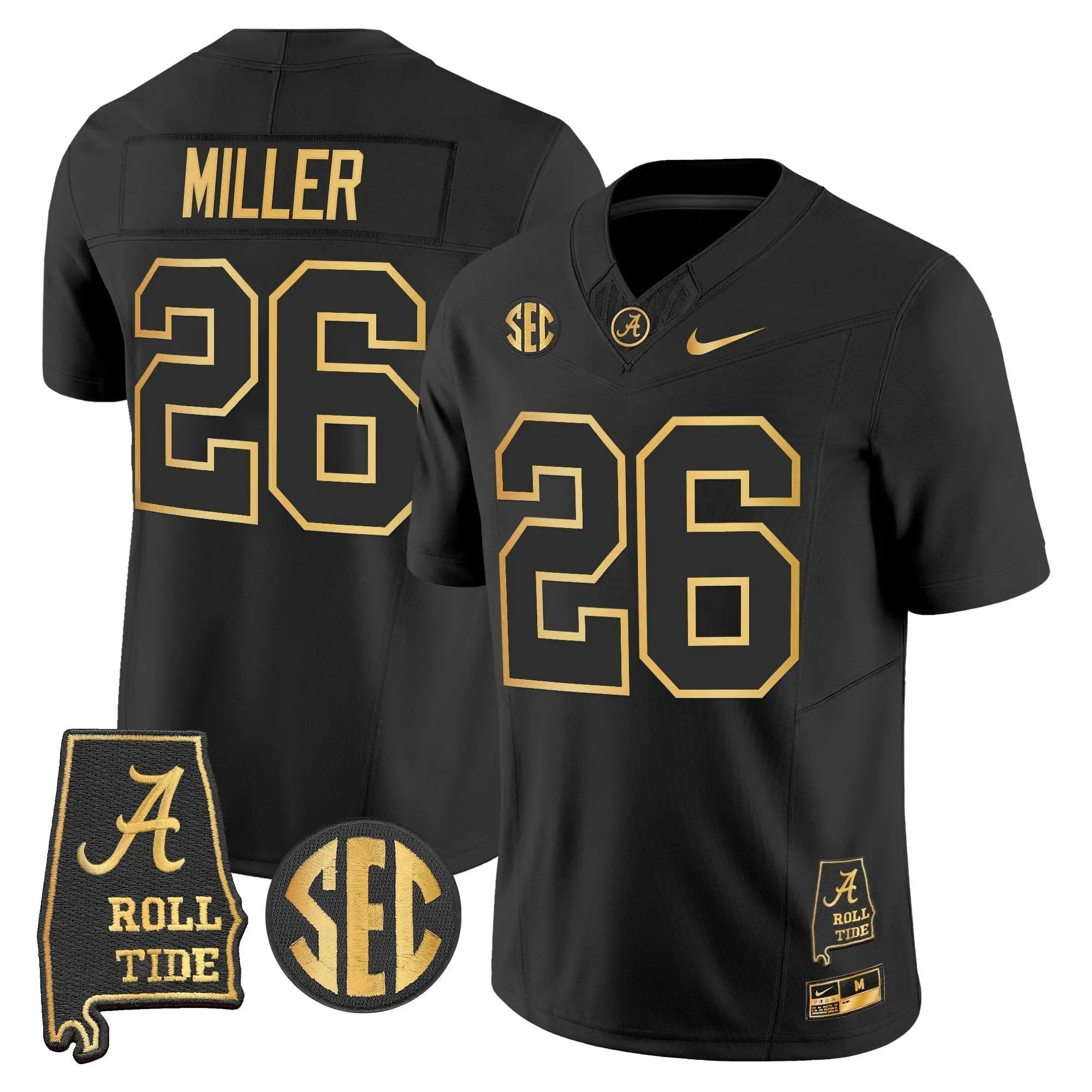 BAMA 2025 Gold Vapor Limited Jersey - Alabama Map by Alabama Crimson Tide