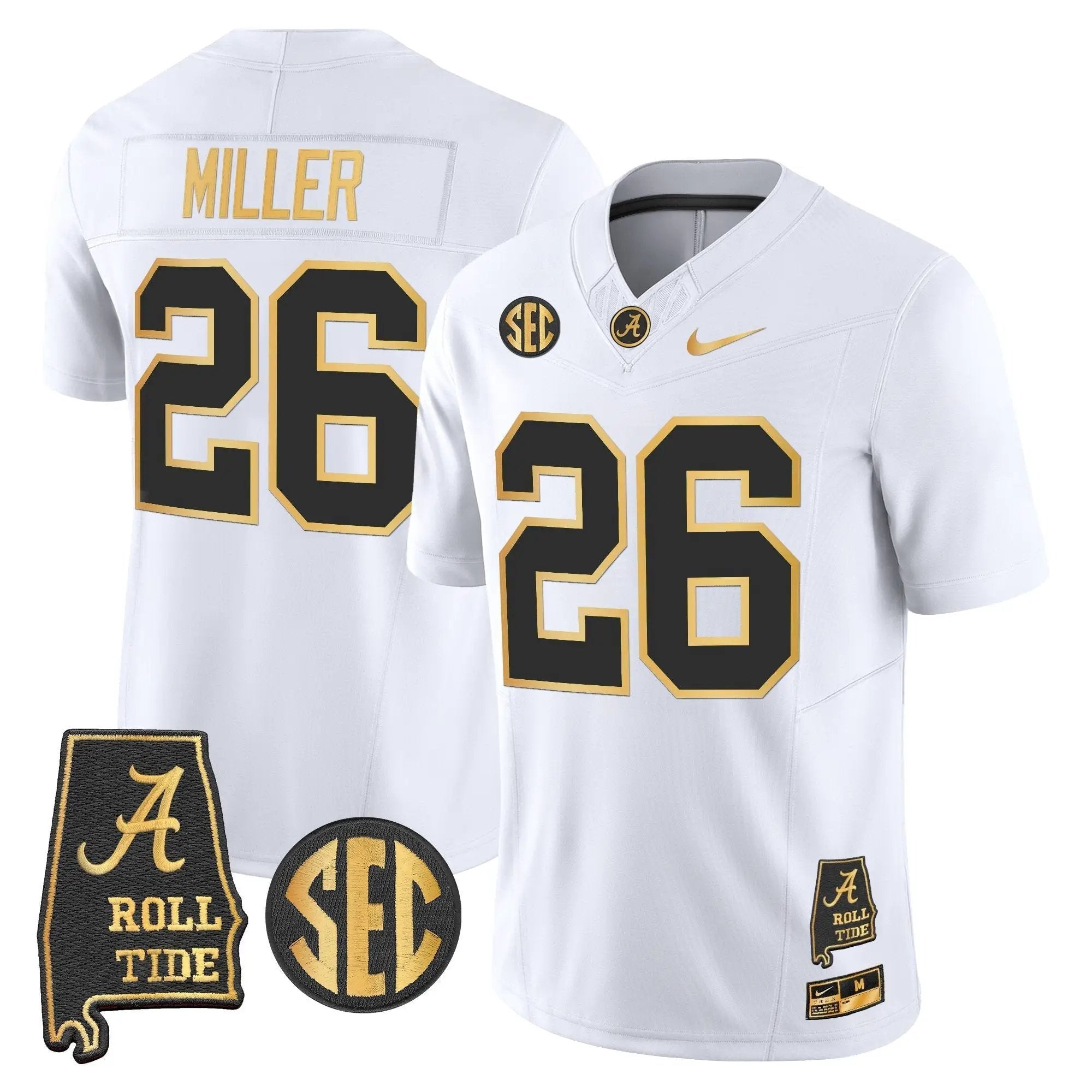 BAMA 2025 Gold Vapor Limited Jersey - Alabama Map by Alabama Crimson Tide