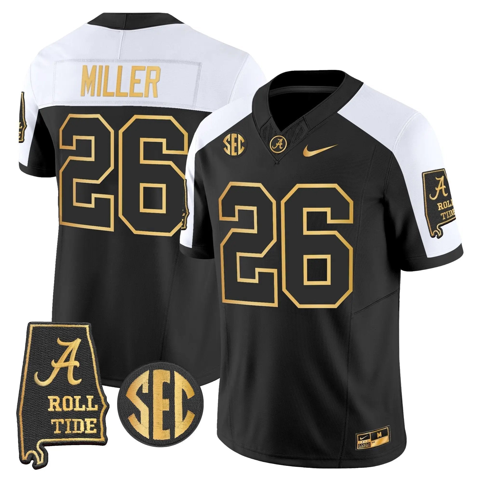BAMA 2025 Gold Vapor Limited Jersey - Alabama Map by Alabama Crimson Tide