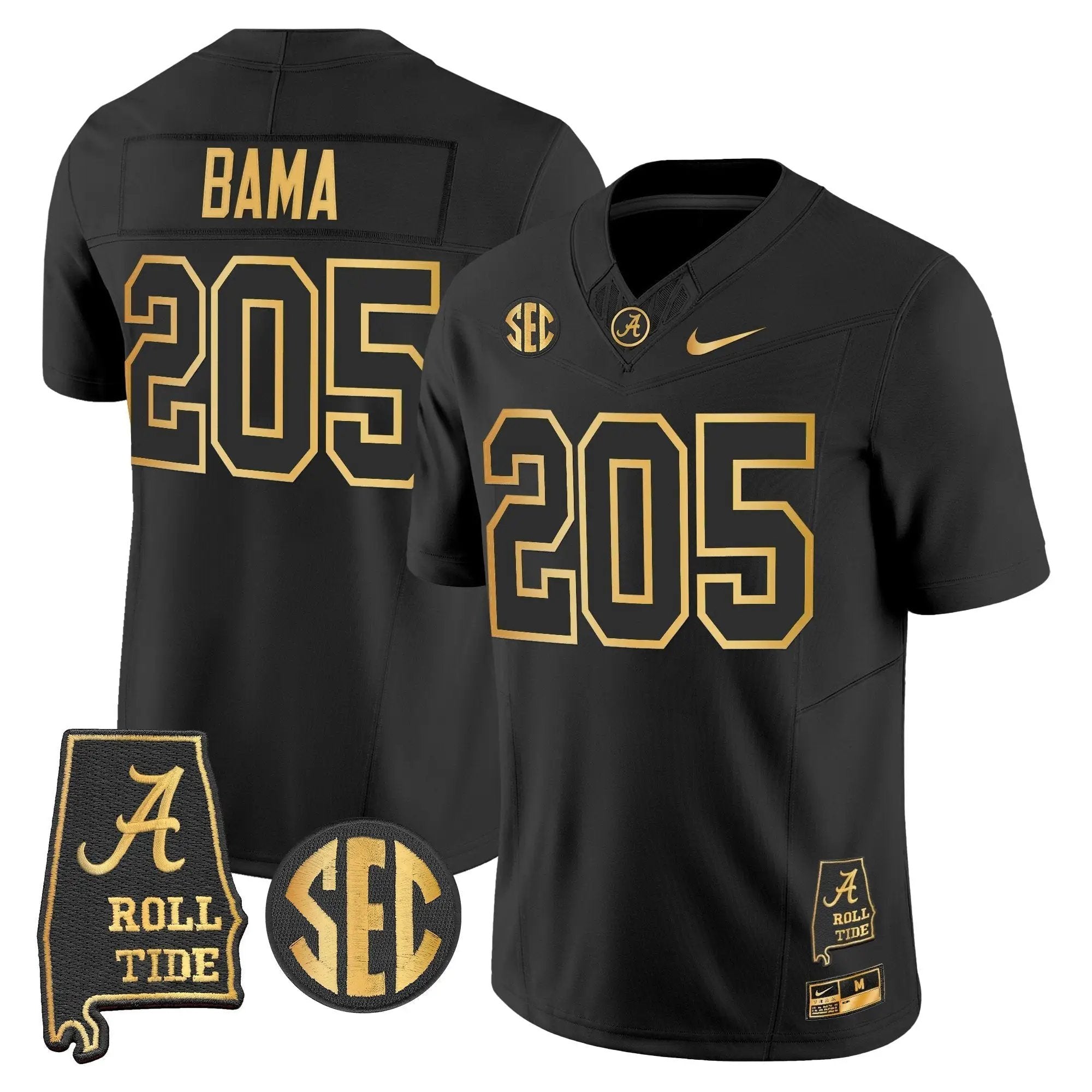 BAMA 2025 Gold Vapor Limited Jersey - Alabama Map by Alabama Crimson Tide