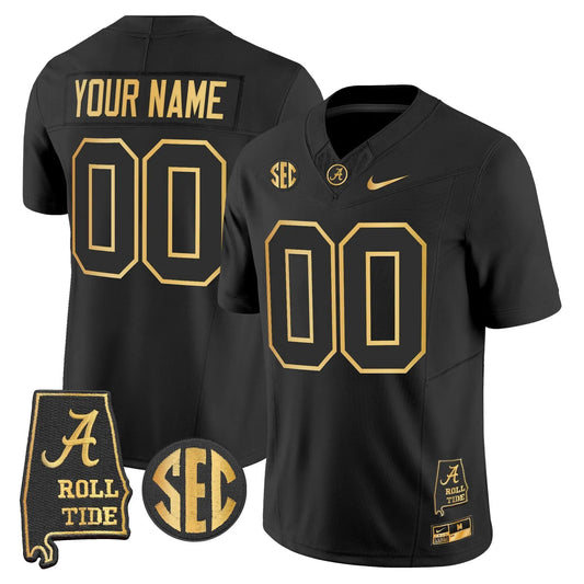 BAMA 2025 Gold Vapor Limited Custom Jersey - Alabama Map by Alabama Crimson Tide