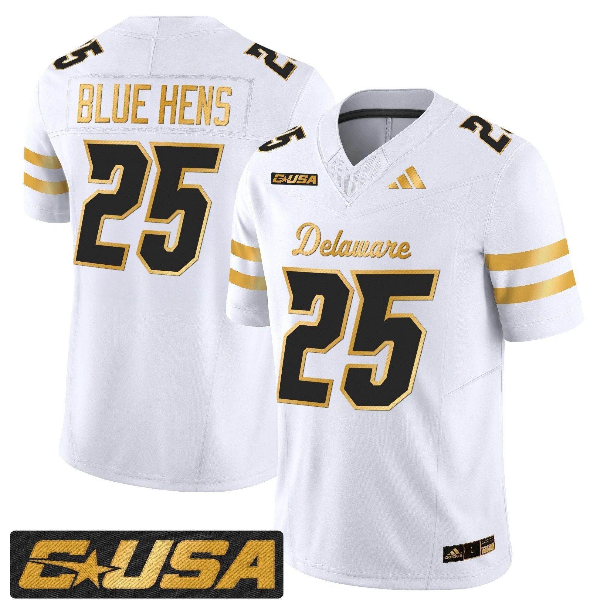 Delaware Blue Hens 2025 Gold Vapor Limited Jersey - All Stitched by Delaware Blue Hens