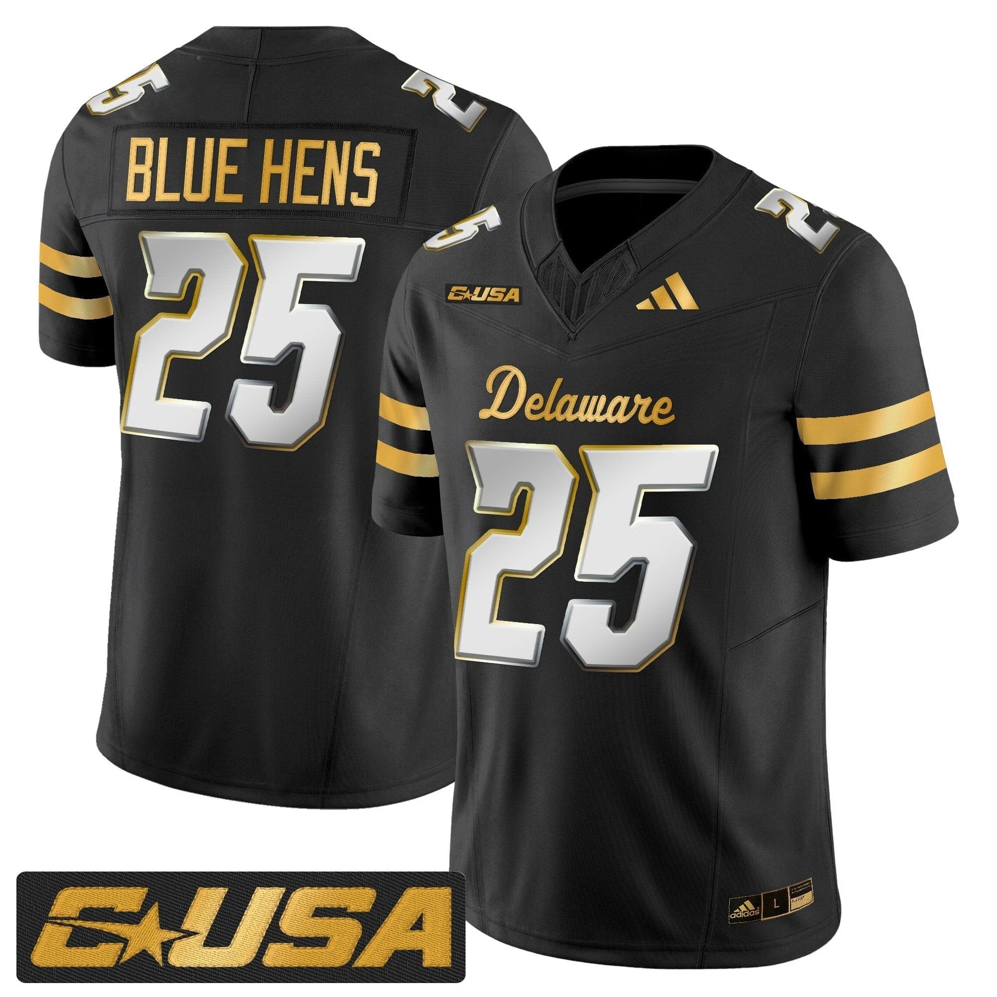 Delaware Blue Hens 2025 Gold Vapor Limited Jersey - All Stitched by Delaware Blue Hens