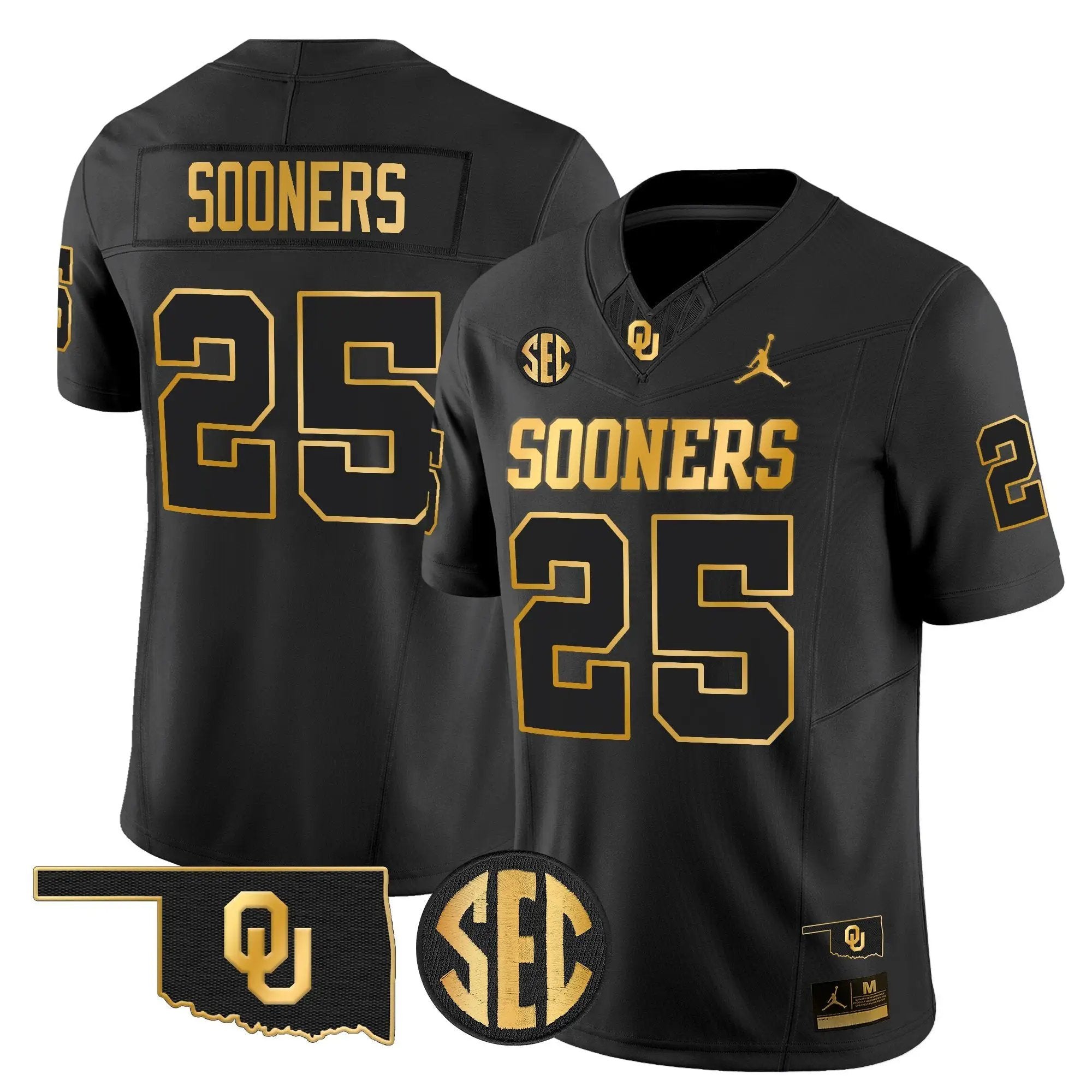 OU 2025 Gold Vapor Limited Jersey - Stitched by Oklahoma Sooners