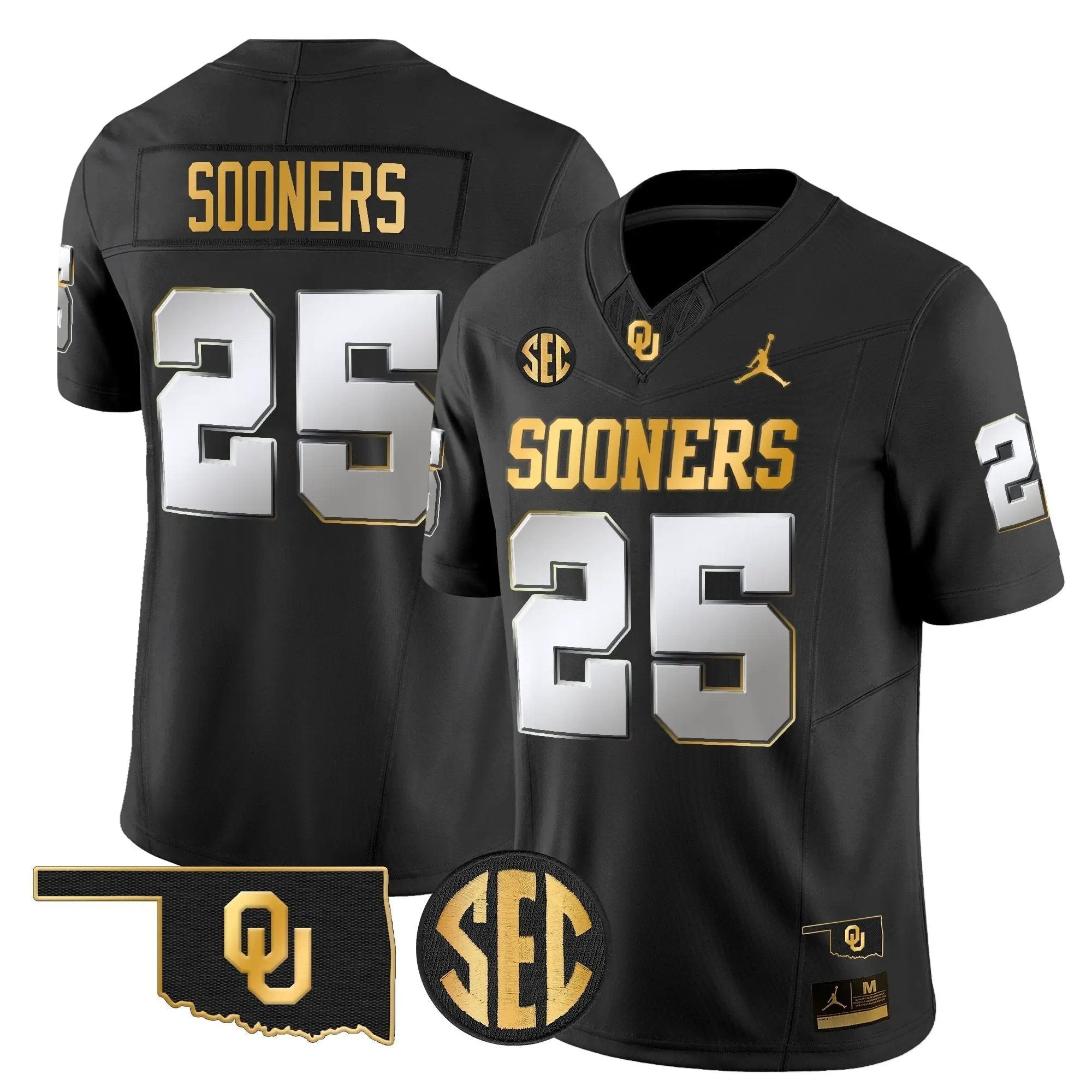 OU 2025 Gold Vapor Limited Jersey - Stitched by Oklahoma Sooners