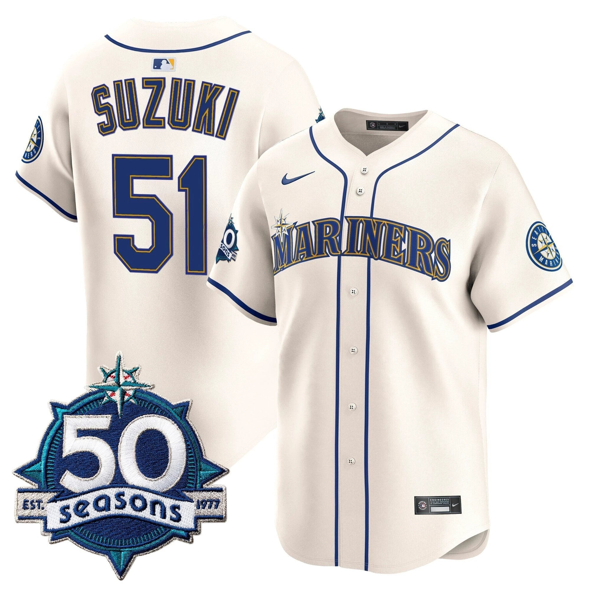 SEA 50 Seasons Patch Vapor Premier Limited Jersey - All Stitched by Magicgearus