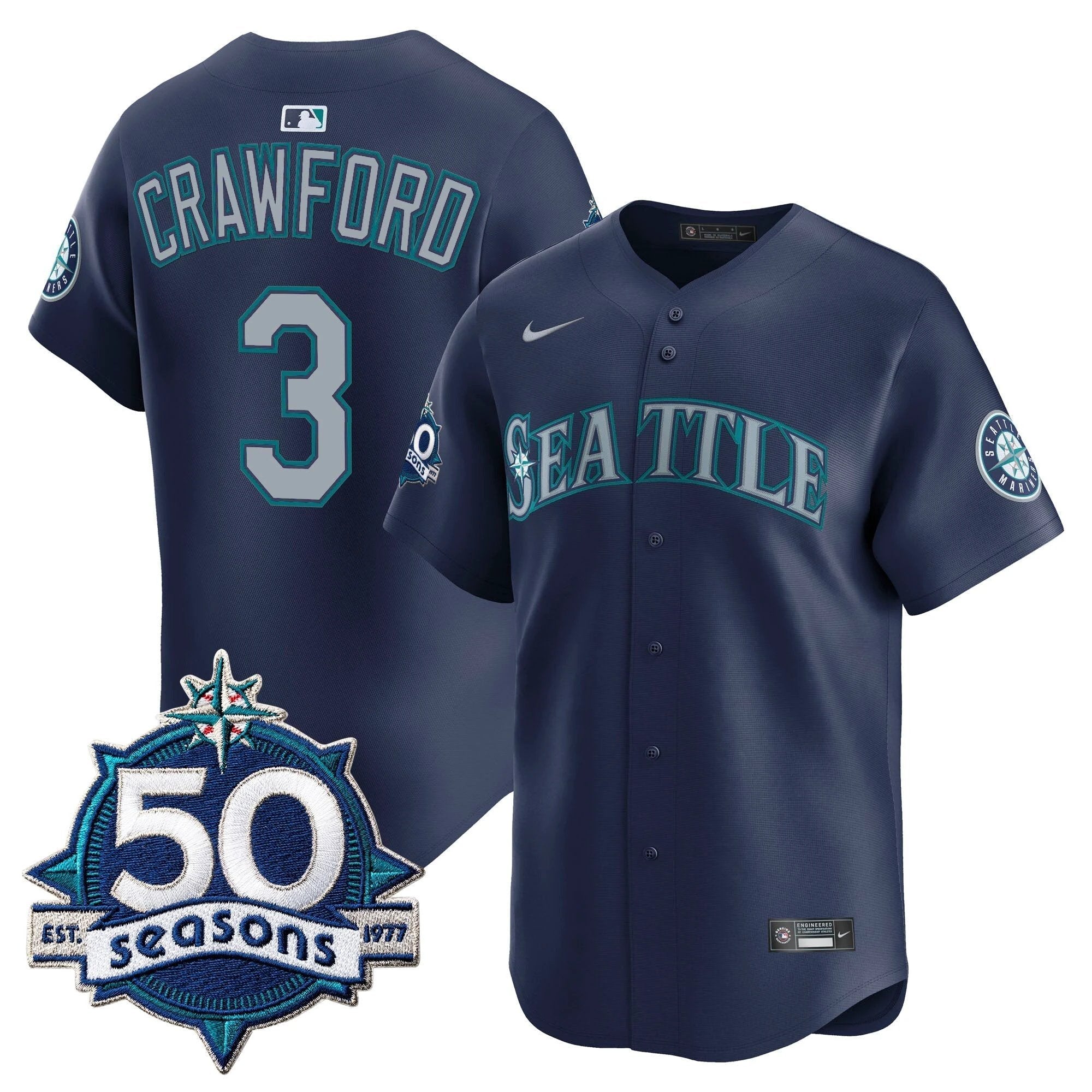 SEA 50 Seasons Patch Vapor Premier Limited Jersey - All Stitched by Magicgearus