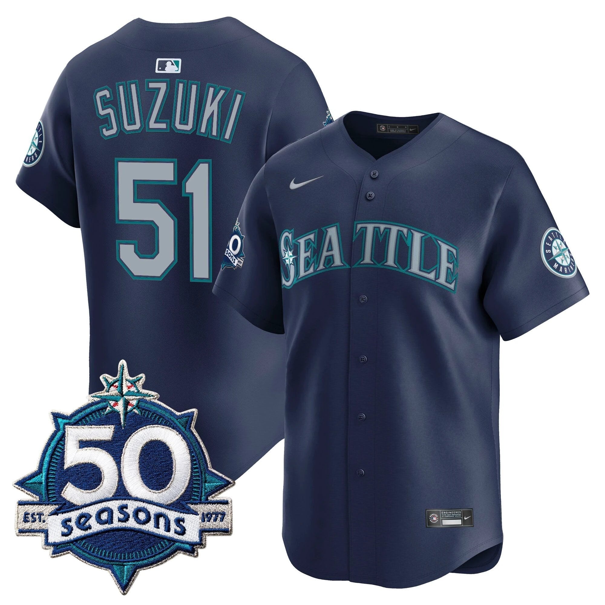 SEA 50 Seasons Patch Vapor Premier Limited Jersey - All Stitched by Magicgearus