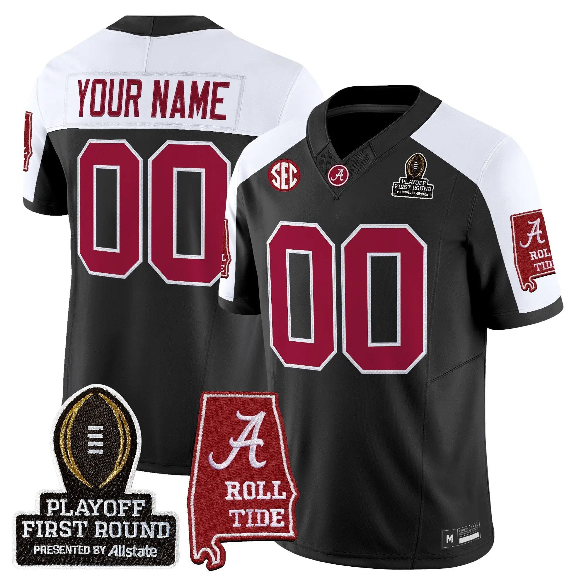 BAMA 2025 Playoff First Round Vapor Limited Custom Jersey by Alabama Crimson Tide