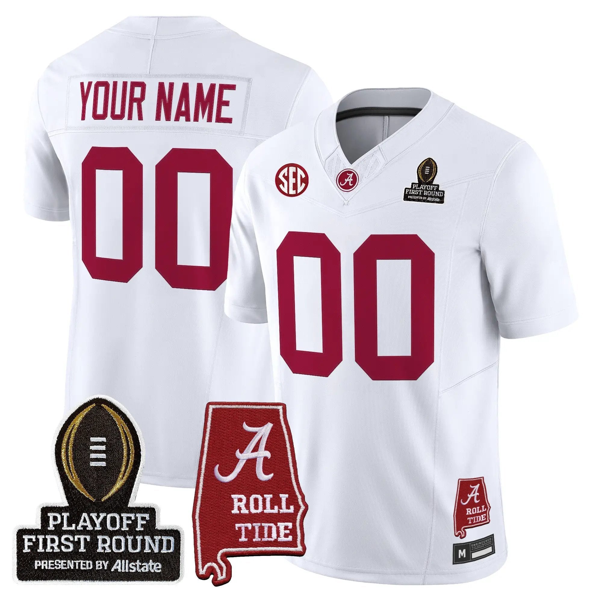 BAMA 2025 Playoff First Round Vapor Limited Custom Jersey by Alabama Crimson Tide