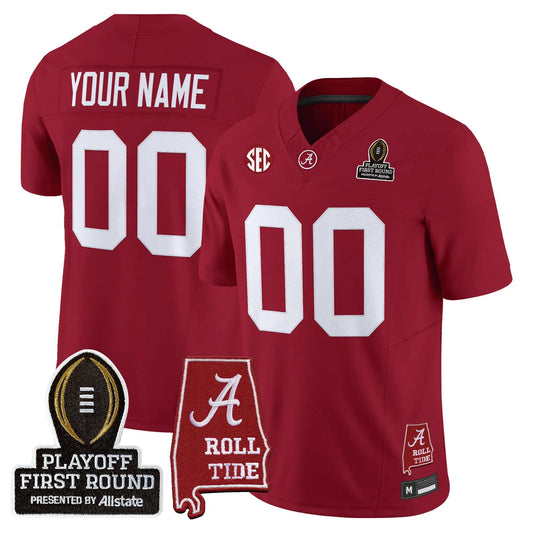 BAMA 2025 Playoff First Round Vapor Limited Custom Jersey by Alabama Crimson Tide