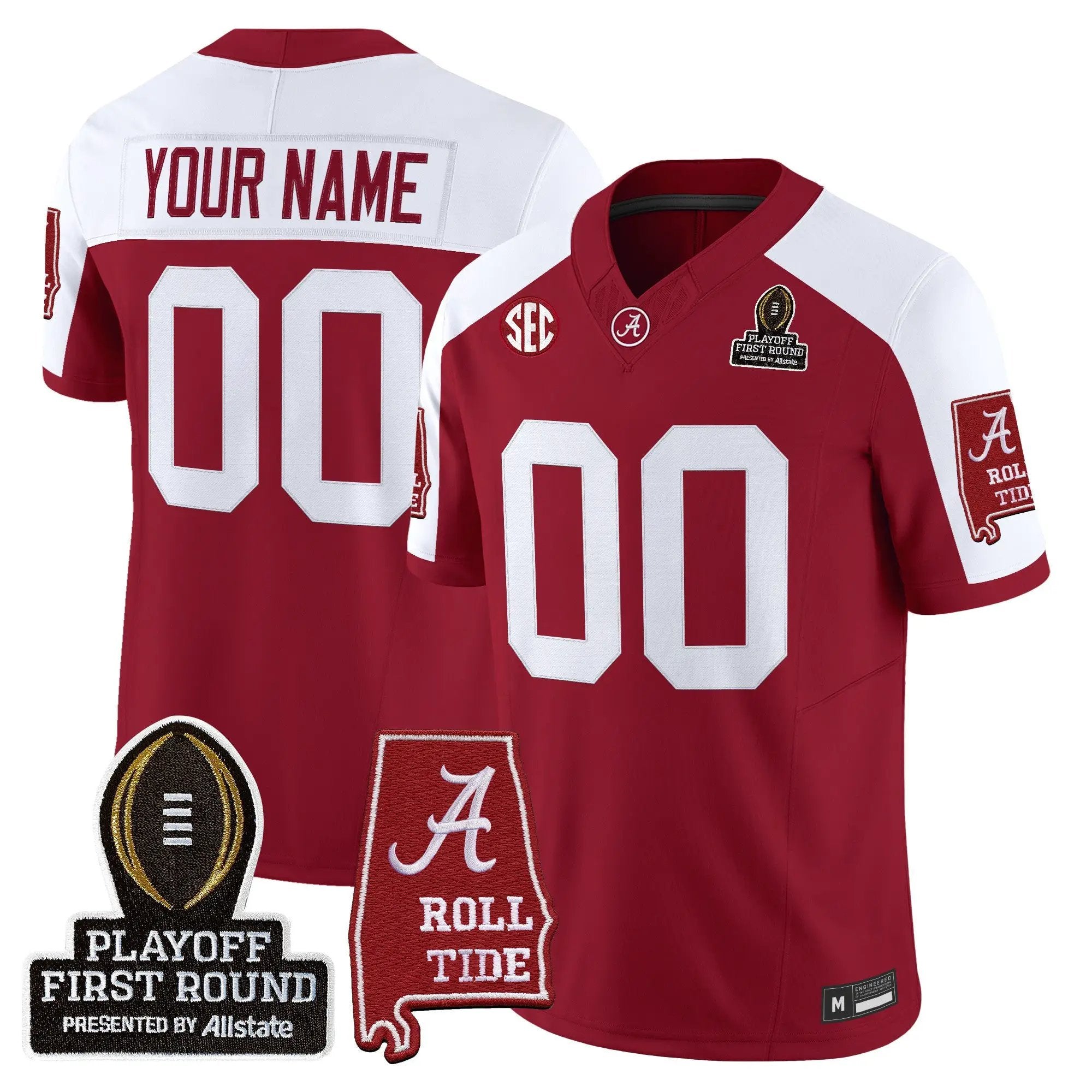 BAMA 2025 Playoff First Round Vapor Limited Custom Jersey by Alabama Crimson Tide