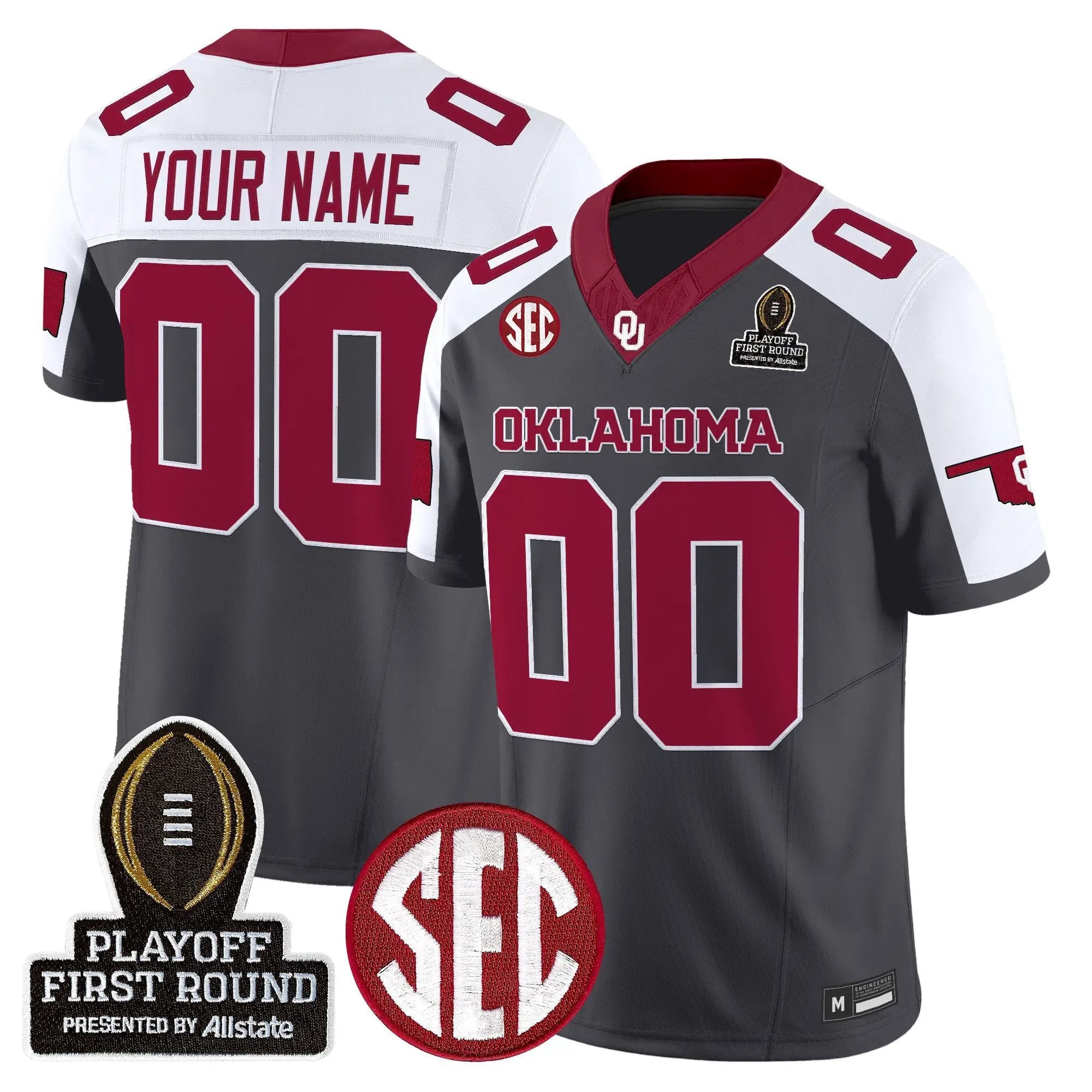 OU 2025 Playoff First Round Vapor Limited Custom Jersey by Oklahoma Sooners