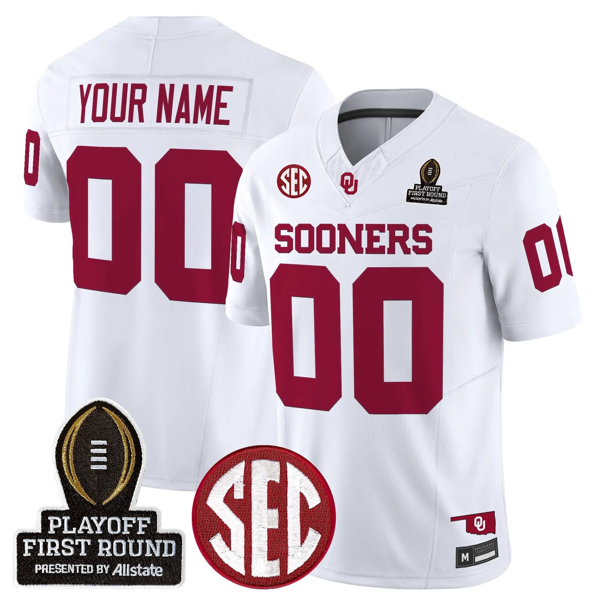 OU 2025 Playoff First Round Vapor Limited Custom Jersey by Oklahoma Sooners