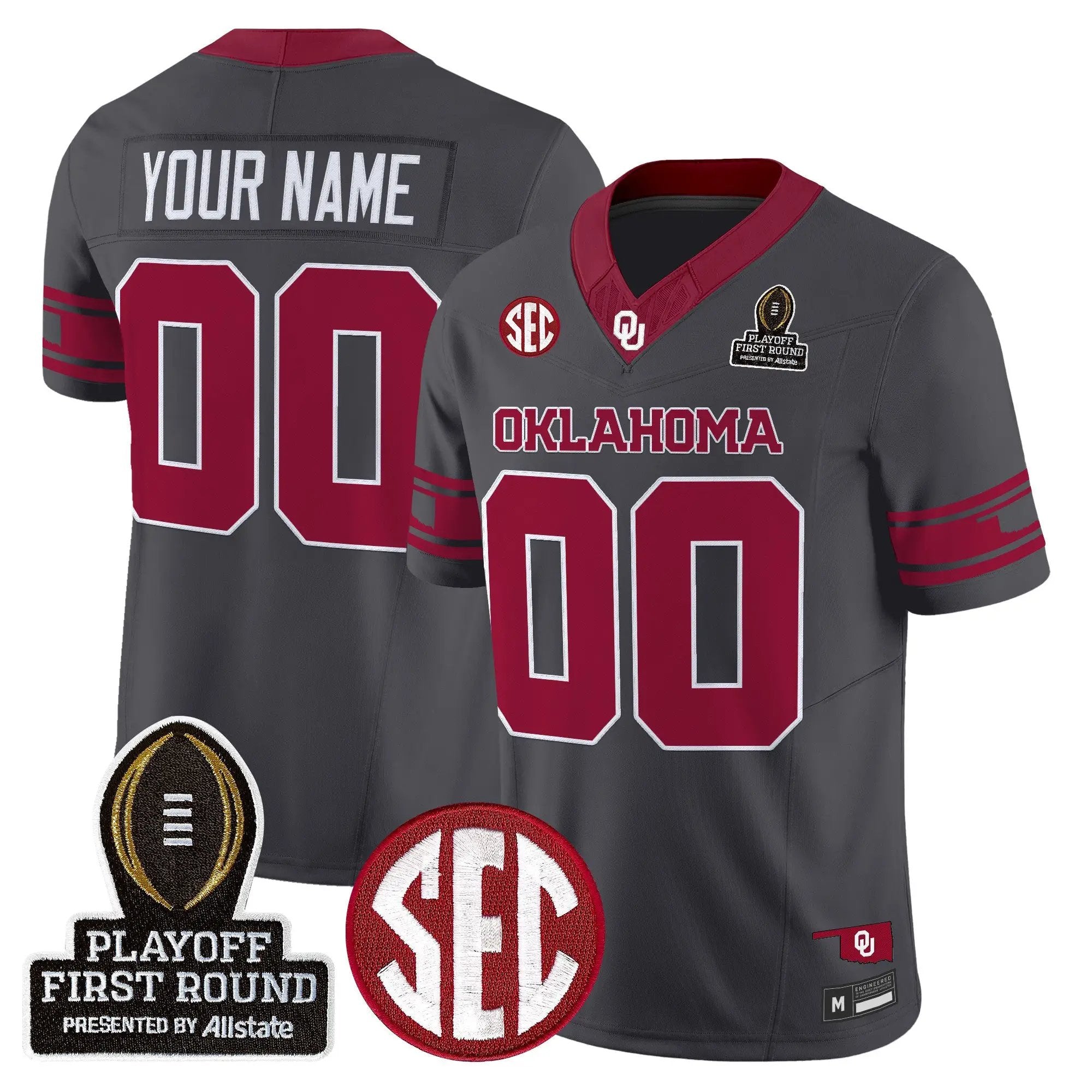 OU 2025 Playoff First Round Vapor Limited Custom Jersey by Oklahoma Sooners