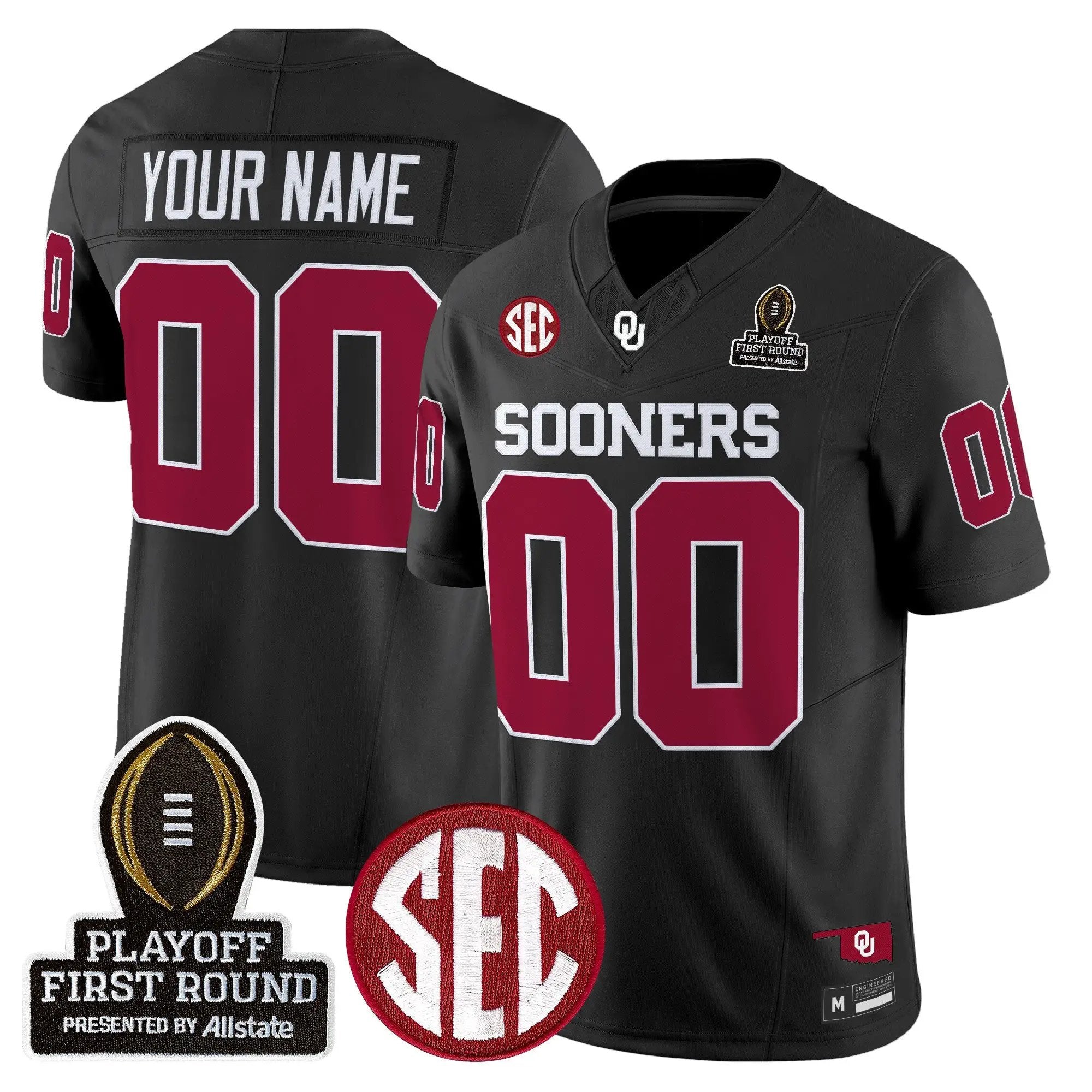 OU 2025 Playoff First Round Vapor Limited Custom Jersey by Oklahoma Sooners