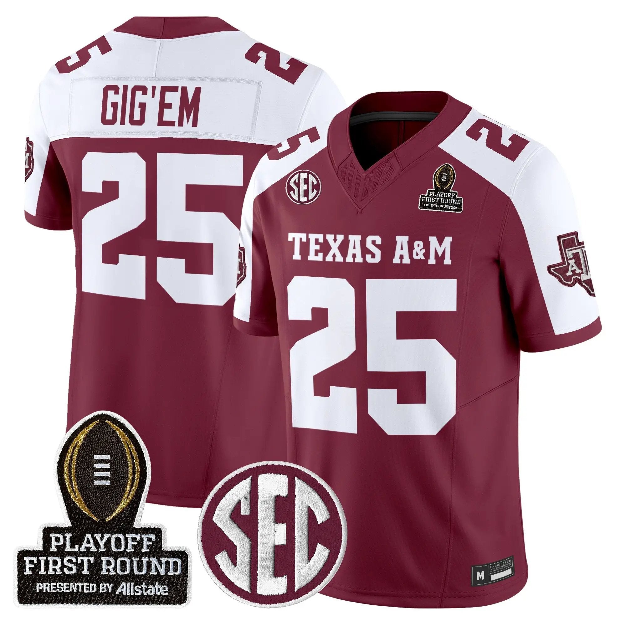 Aggies 2025 Playoff First Round Vapor Limited Jersey by Texas A&M Aggies