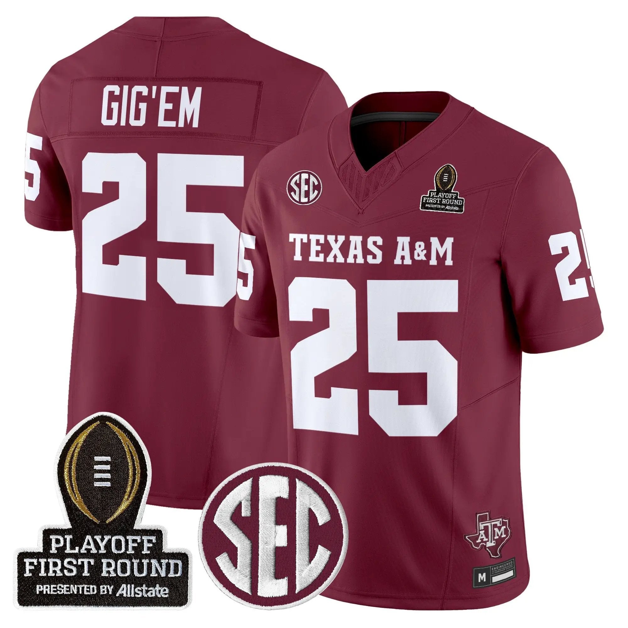Aggies 2025 Playoff First Round Vapor Limited Jersey by Texas A&M Aggies