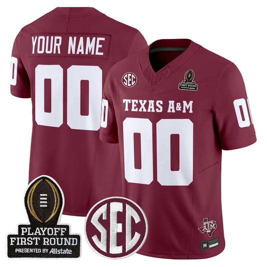 Aggies 2025 Playoff First Round Vapor Limited Custom Jersey by Texas A&M Aggies