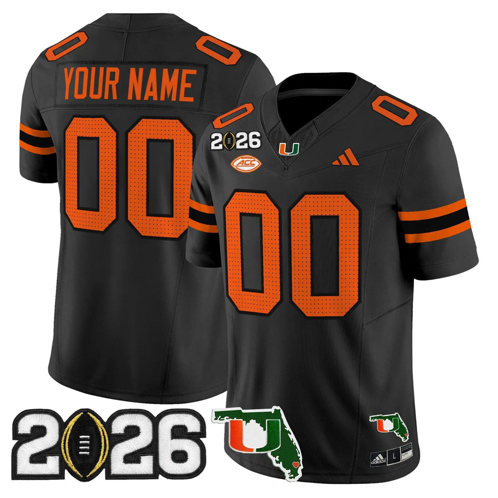 Miami Hurricanes 2026 CFP Final & Florida Patch Vapor Limited Custom Jersey - Stitched by Digigearus
