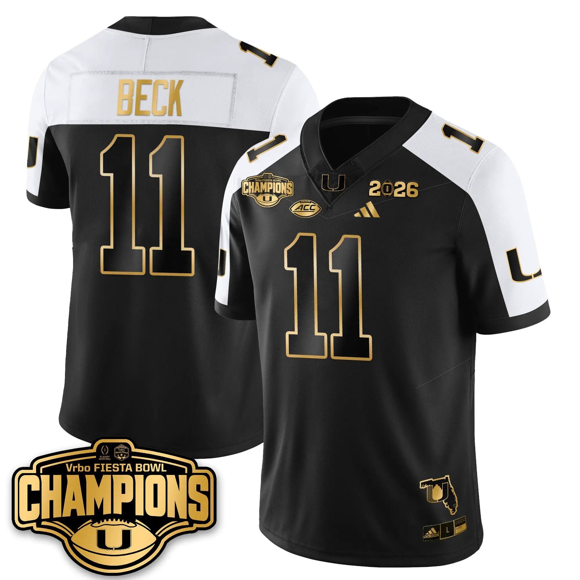 MIA Football Vapor Limited Gold Jersey - Fiesta Bowl Champions by Miami Hurricanes
