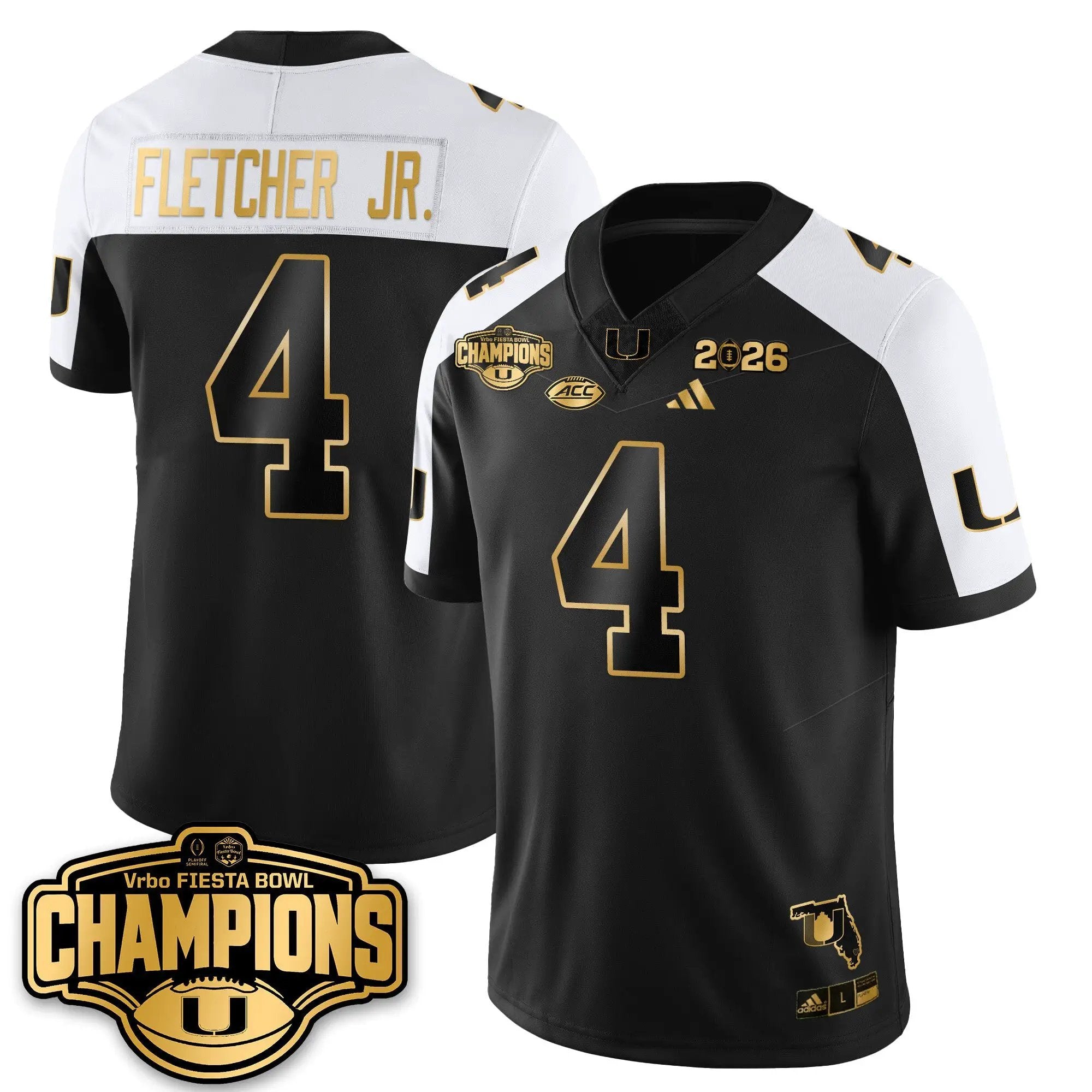 MIA Football Vapor Limited Gold Jersey - Fiesta Bowl Champions by Miami Hurricanes