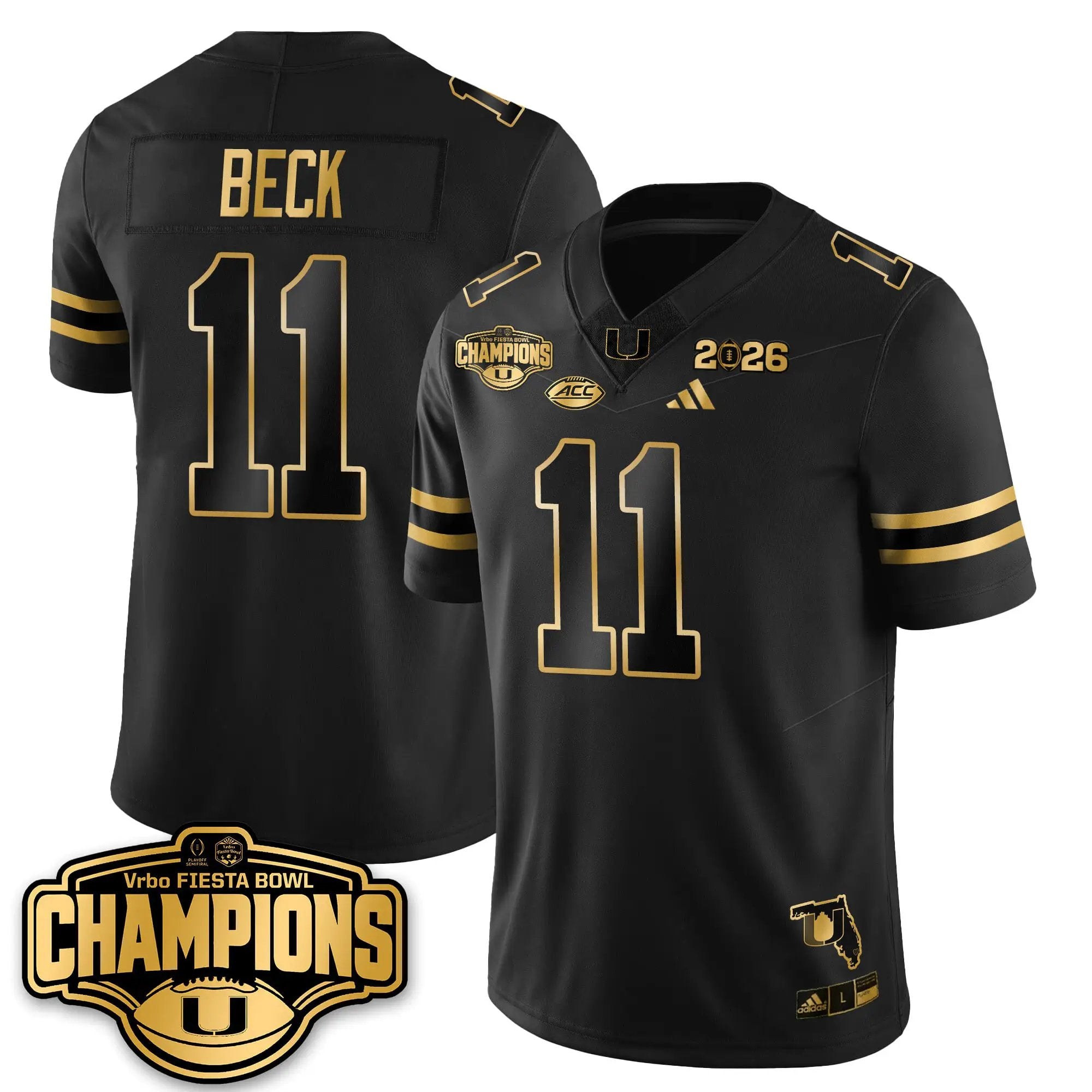 MIA Football Vapor Limited Gold Jersey - Fiesta Bowl Champions by Miami Hurricanes