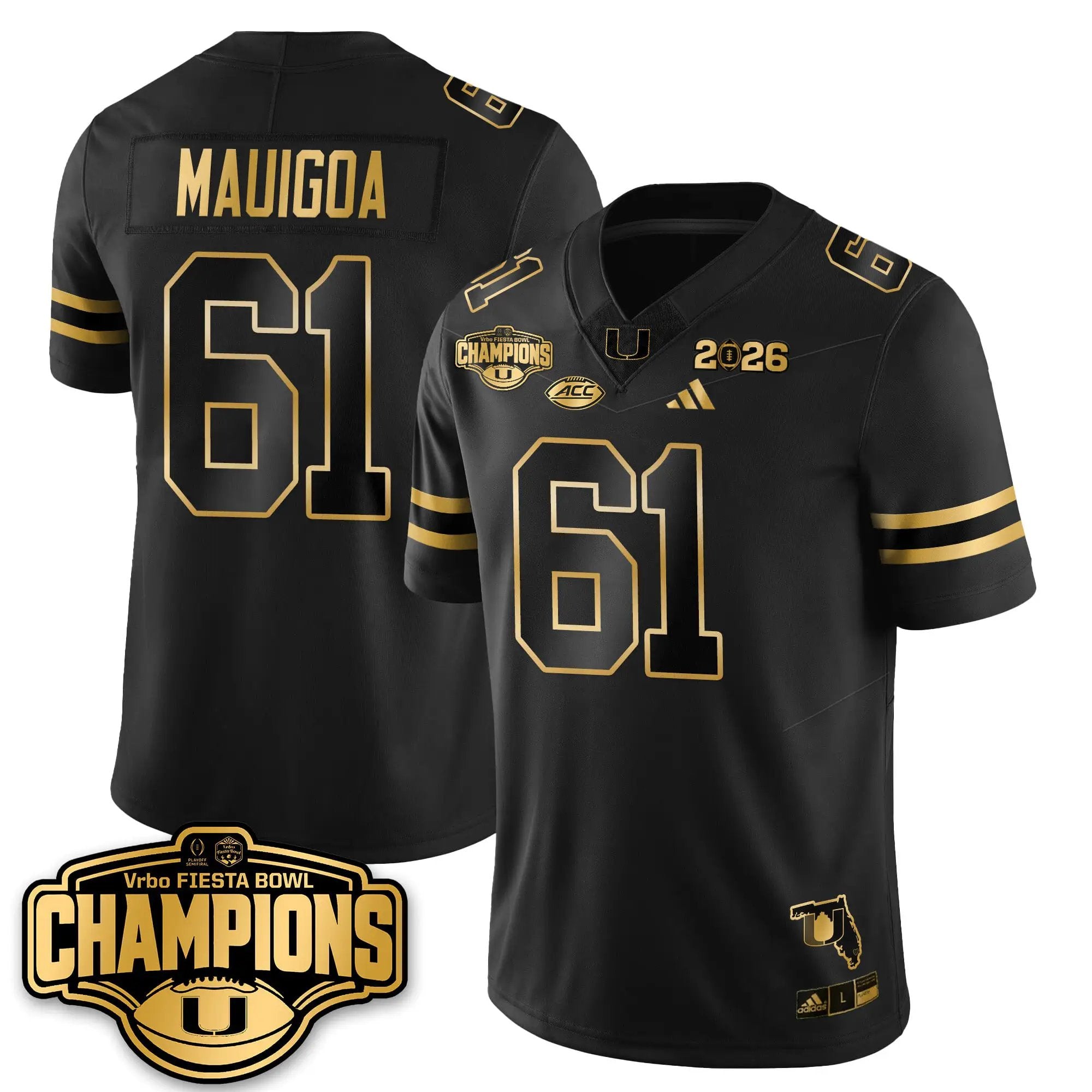 MIA Football Vapor Limited Gold Jersey - Fiesta Bowl Champions by Miami Hurricanes