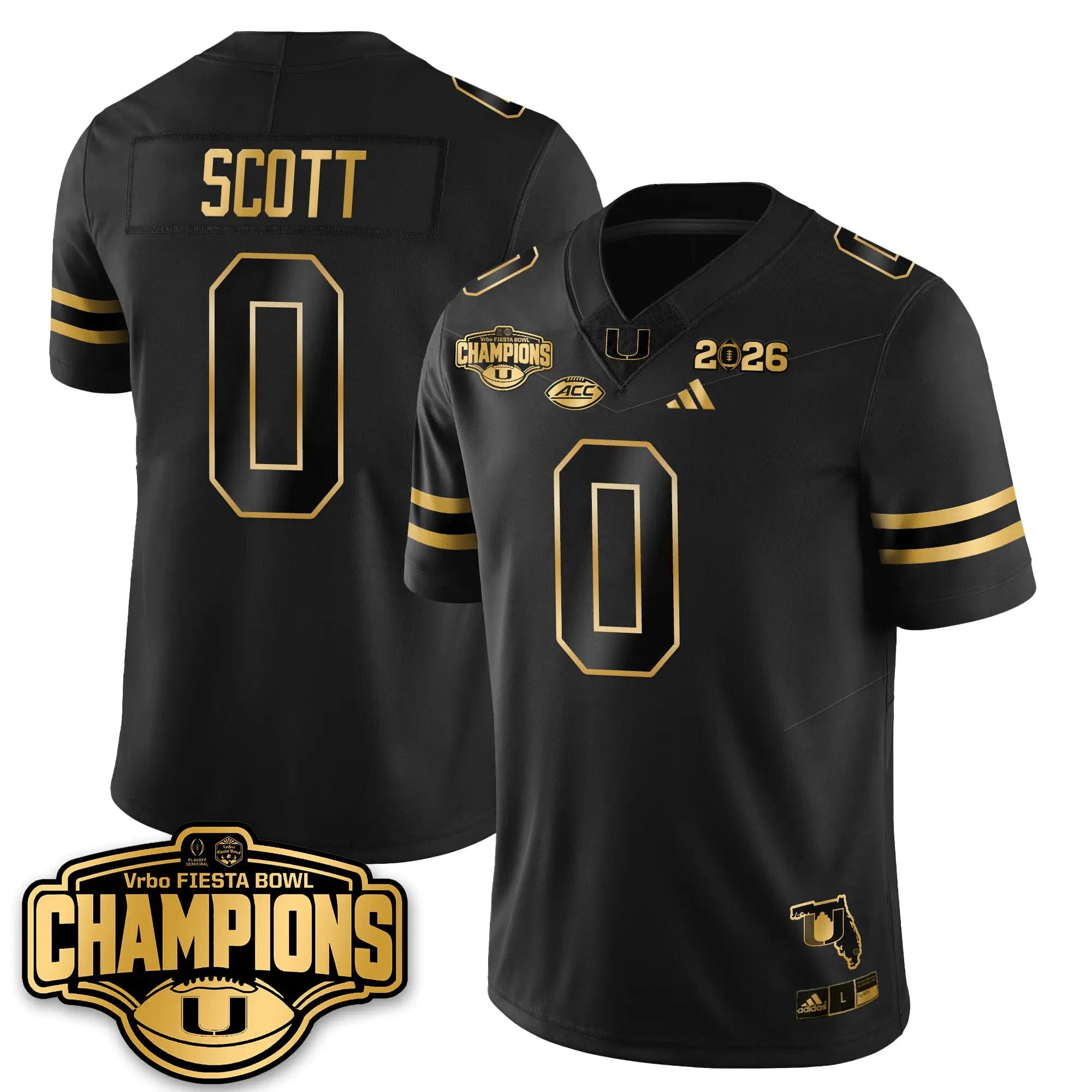 MIA Football Vapor Limited Gold Jersey - Fiesta Bowl Champions by Miami Hurricanes